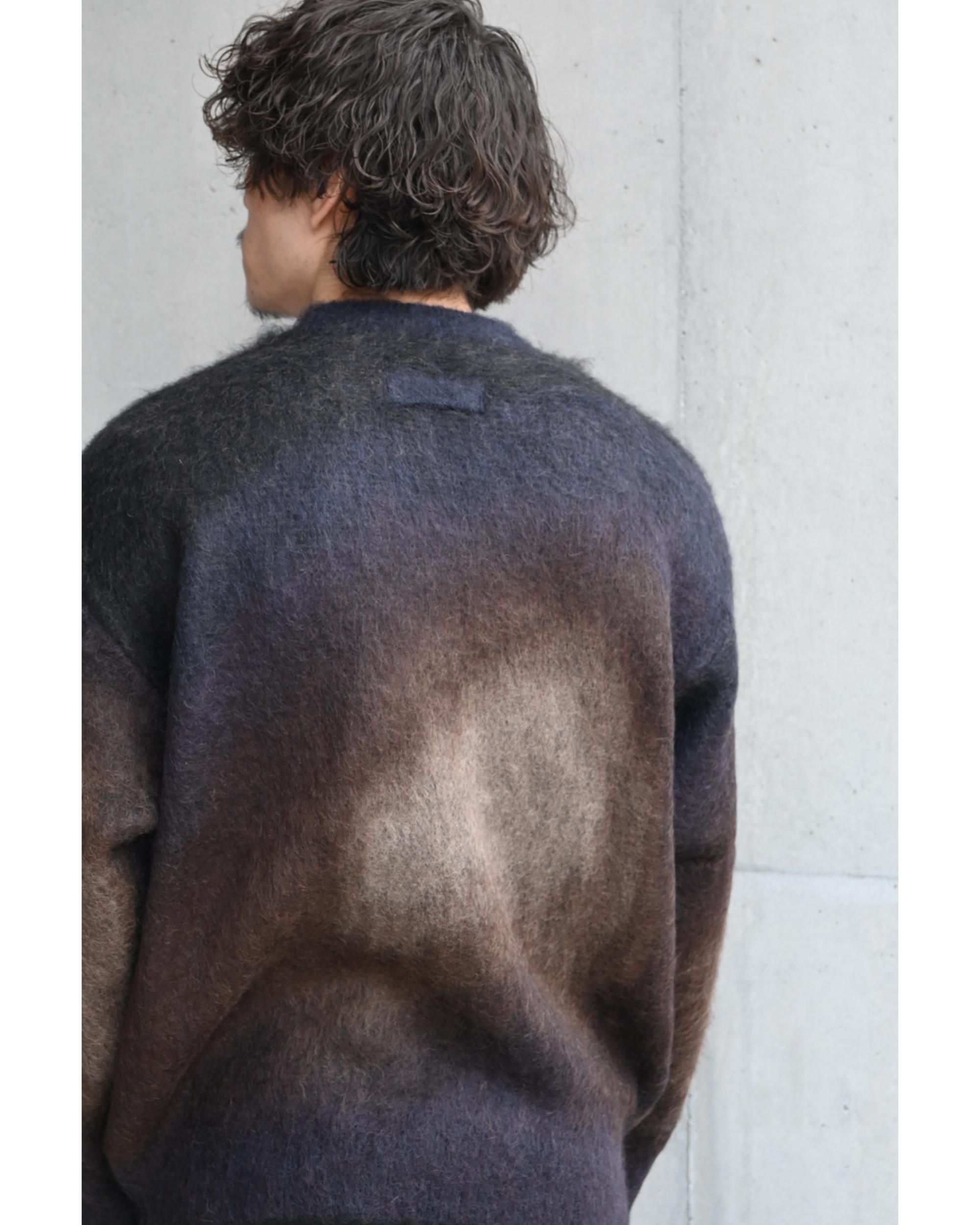 GRADATION MOHAIR KNIT LS CAMEL NAVY GRADATION