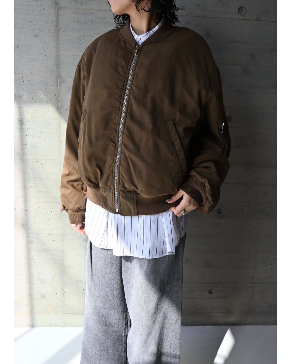 Fulled Wool Twill Flight Jacket
