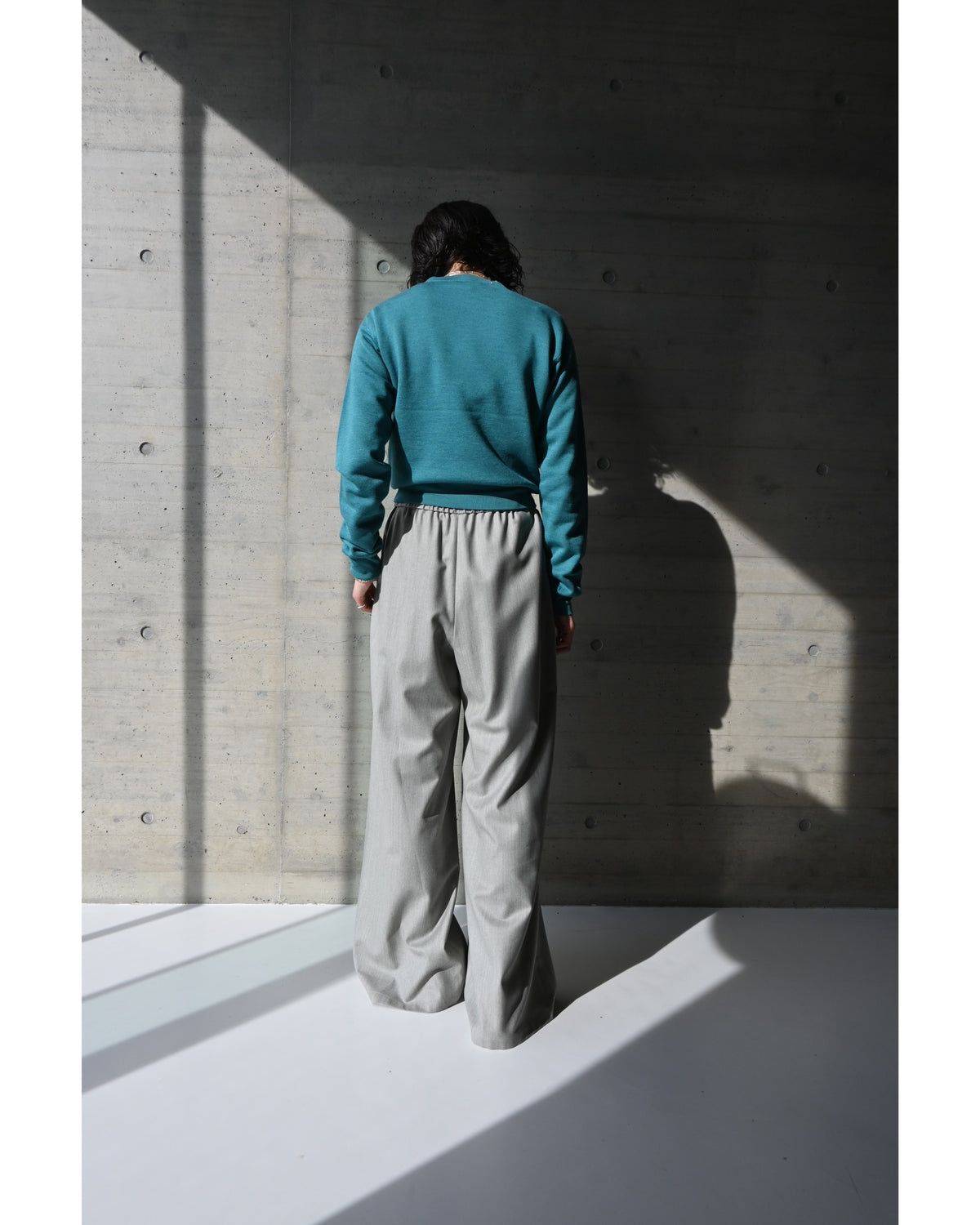 Fine Wool Saxony Easy Wide Pants