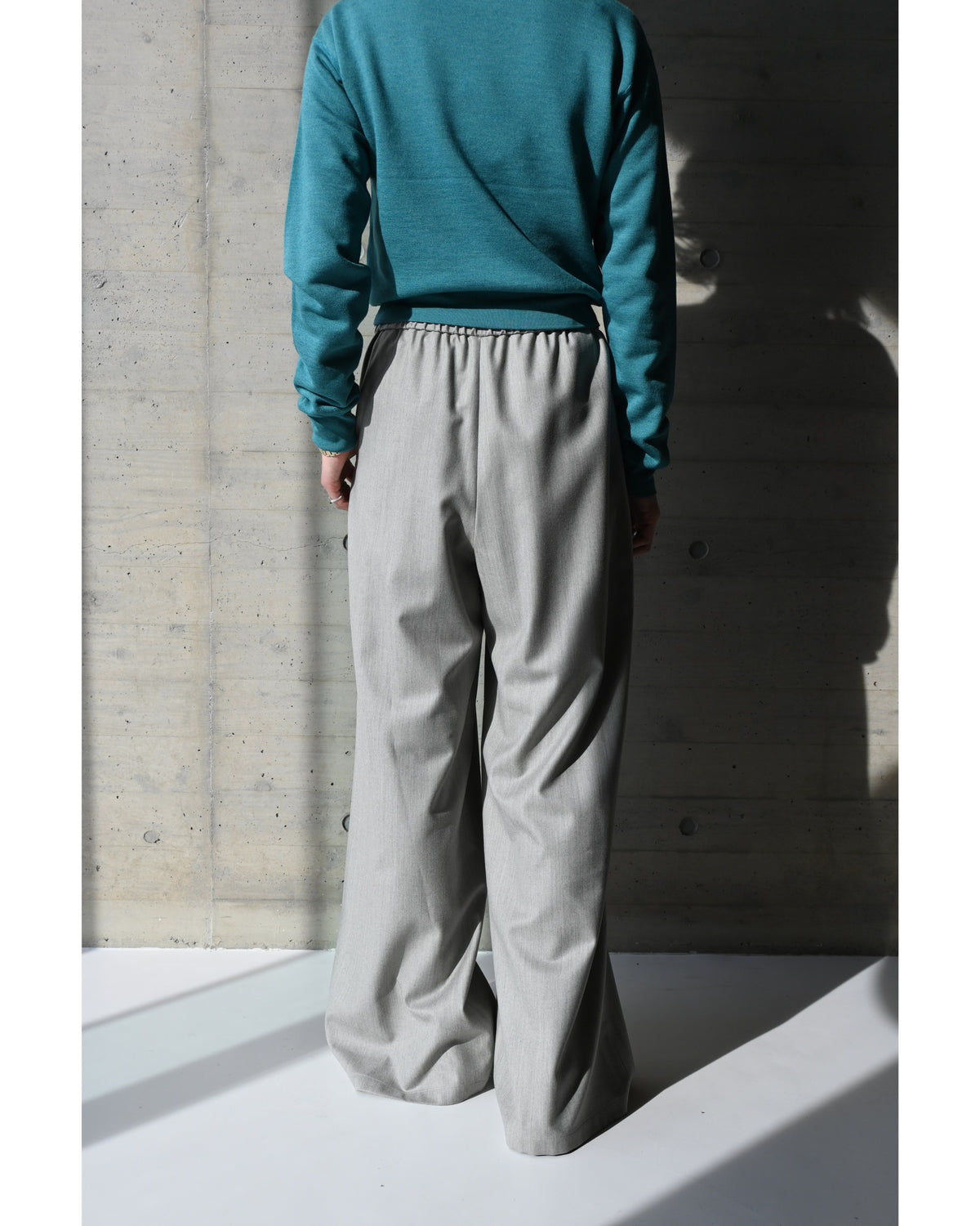 Fine Wool Saxony Easy Wide Pants