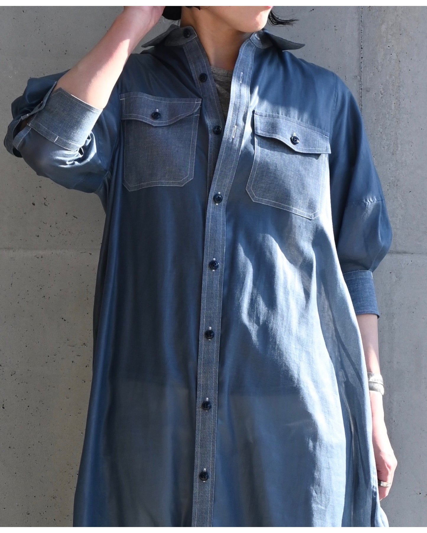 SHEER CHAMBRAY DRESS 16232
