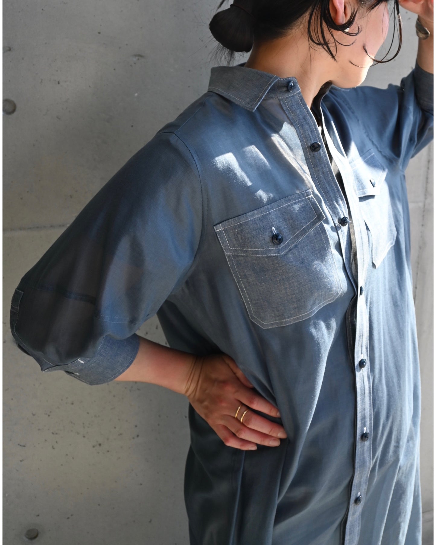 SHEER CHAMBRAY DRESS 16232