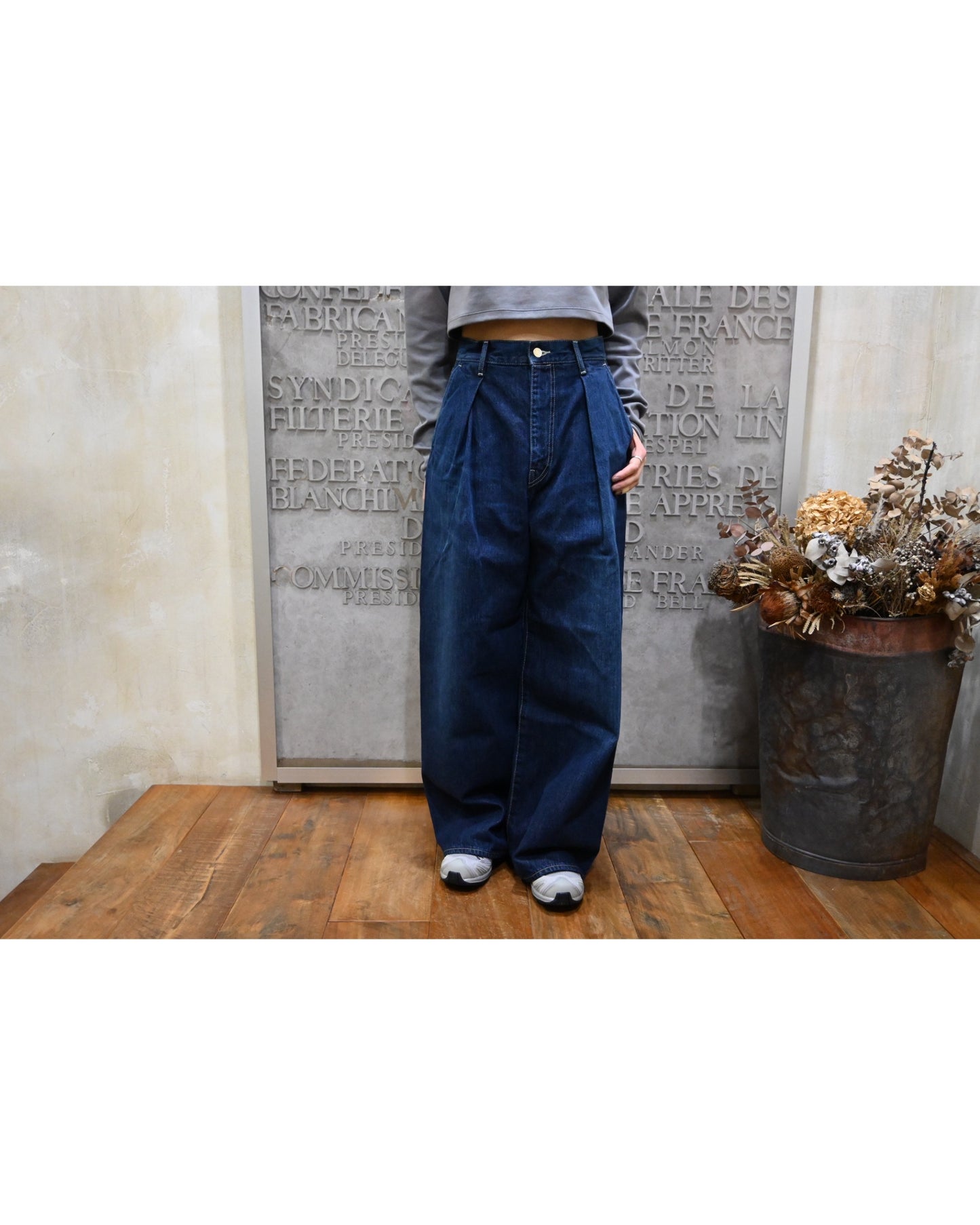 Selvage Denim Two Tuck Wide Pants