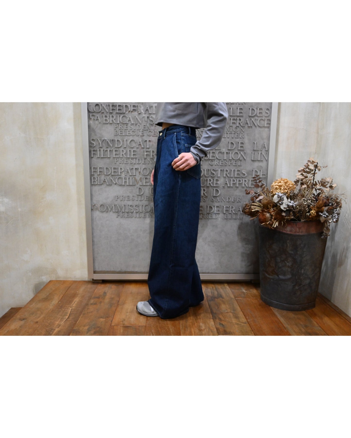 Selvage Denim Two Tuck Wide Pants