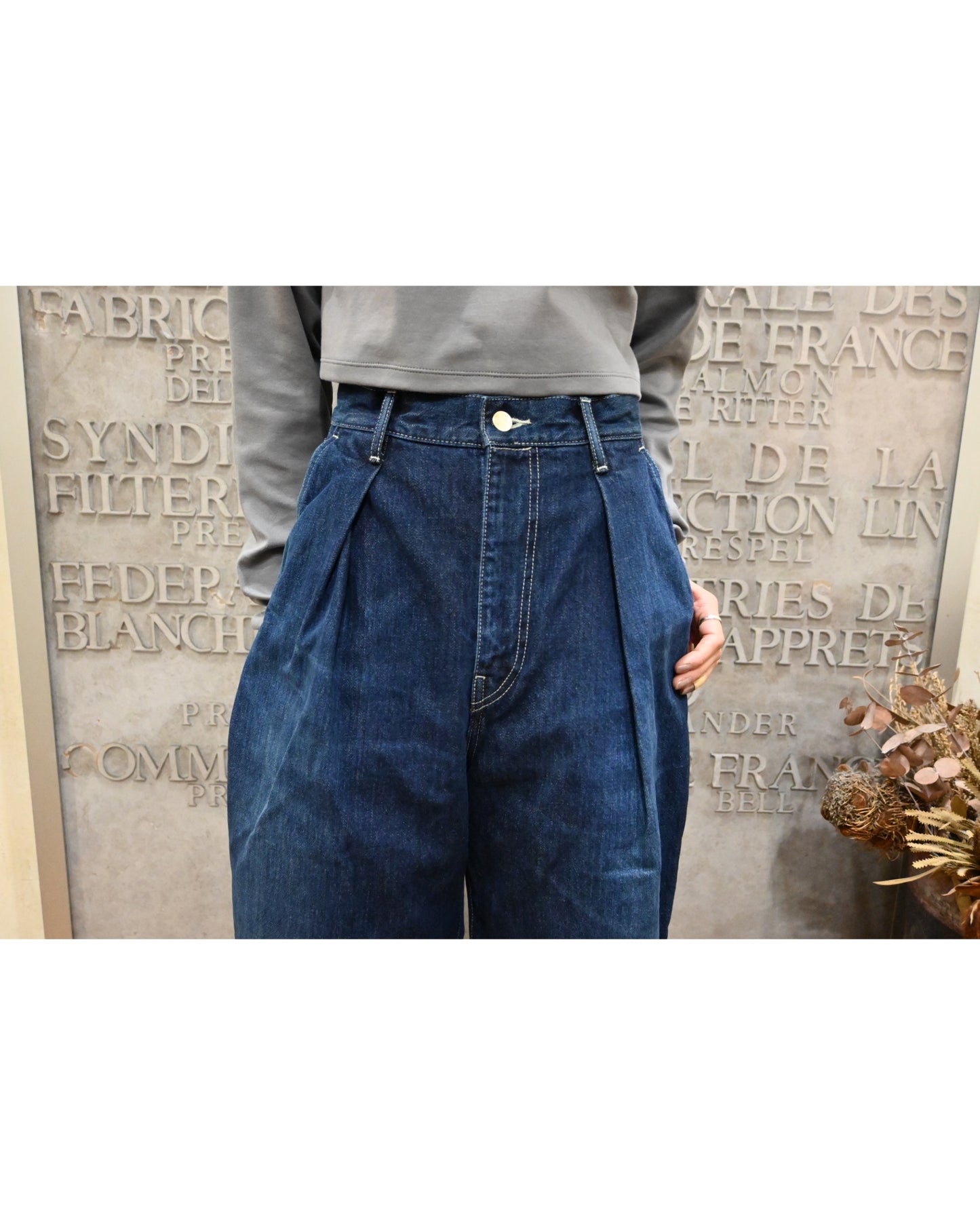 Selvage Denim Two Tuck Wide Pants