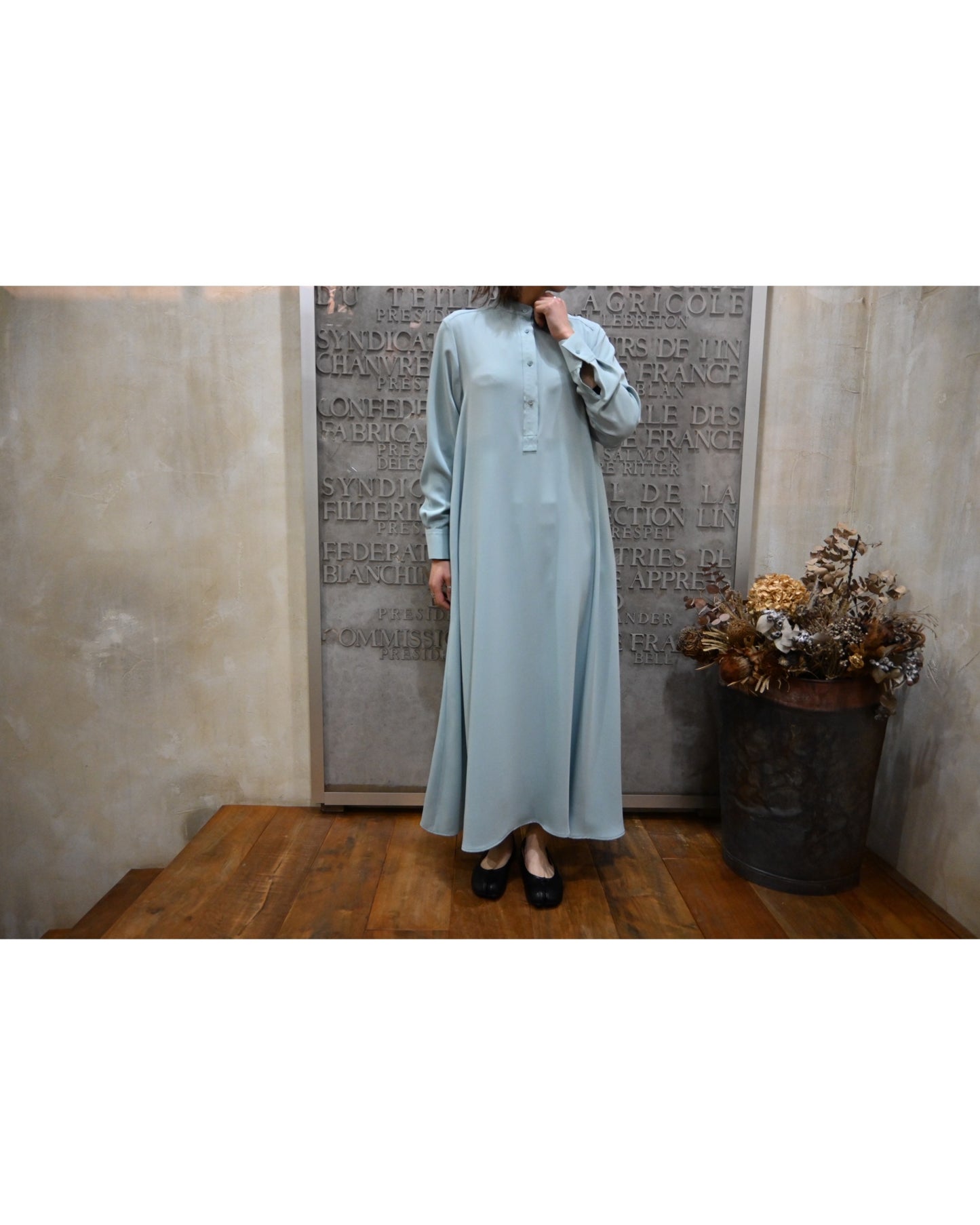 Satin Band Collar Dress