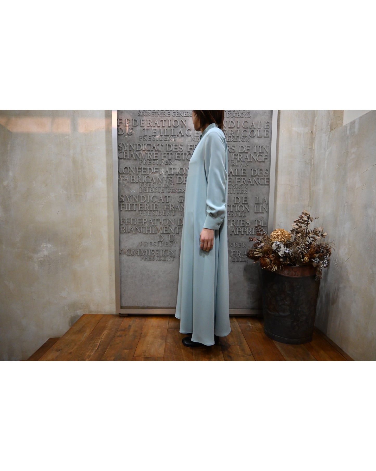 Satin Band Collar Dress