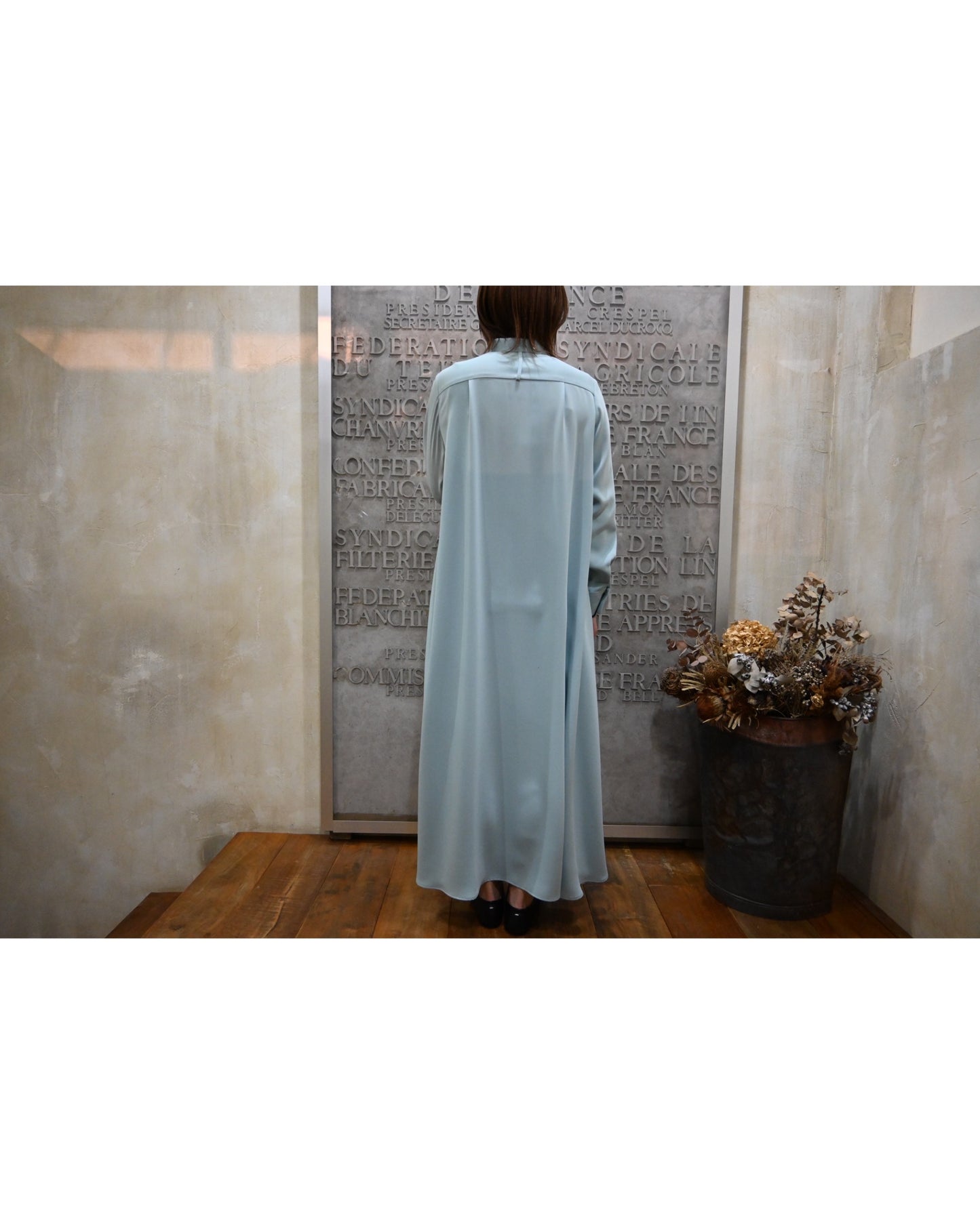 Satin Band Collar Dress