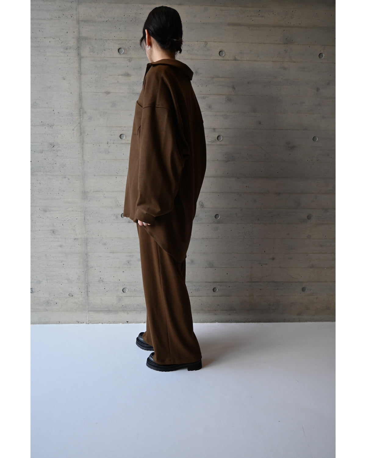 Wool Smooth Flannel Oversized Regular Collar Shirt