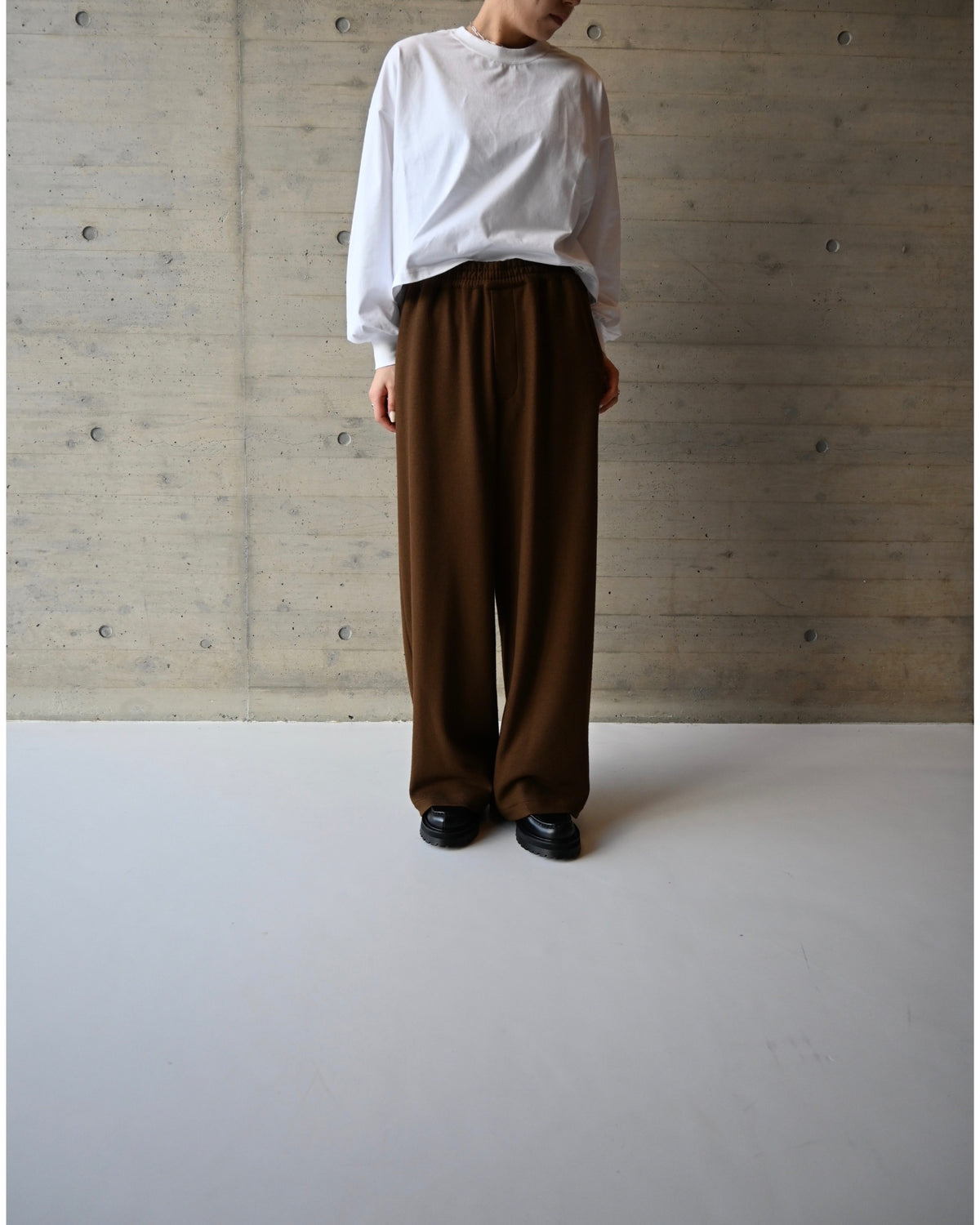 Wool Smooth Flannel Easy Wide Pants