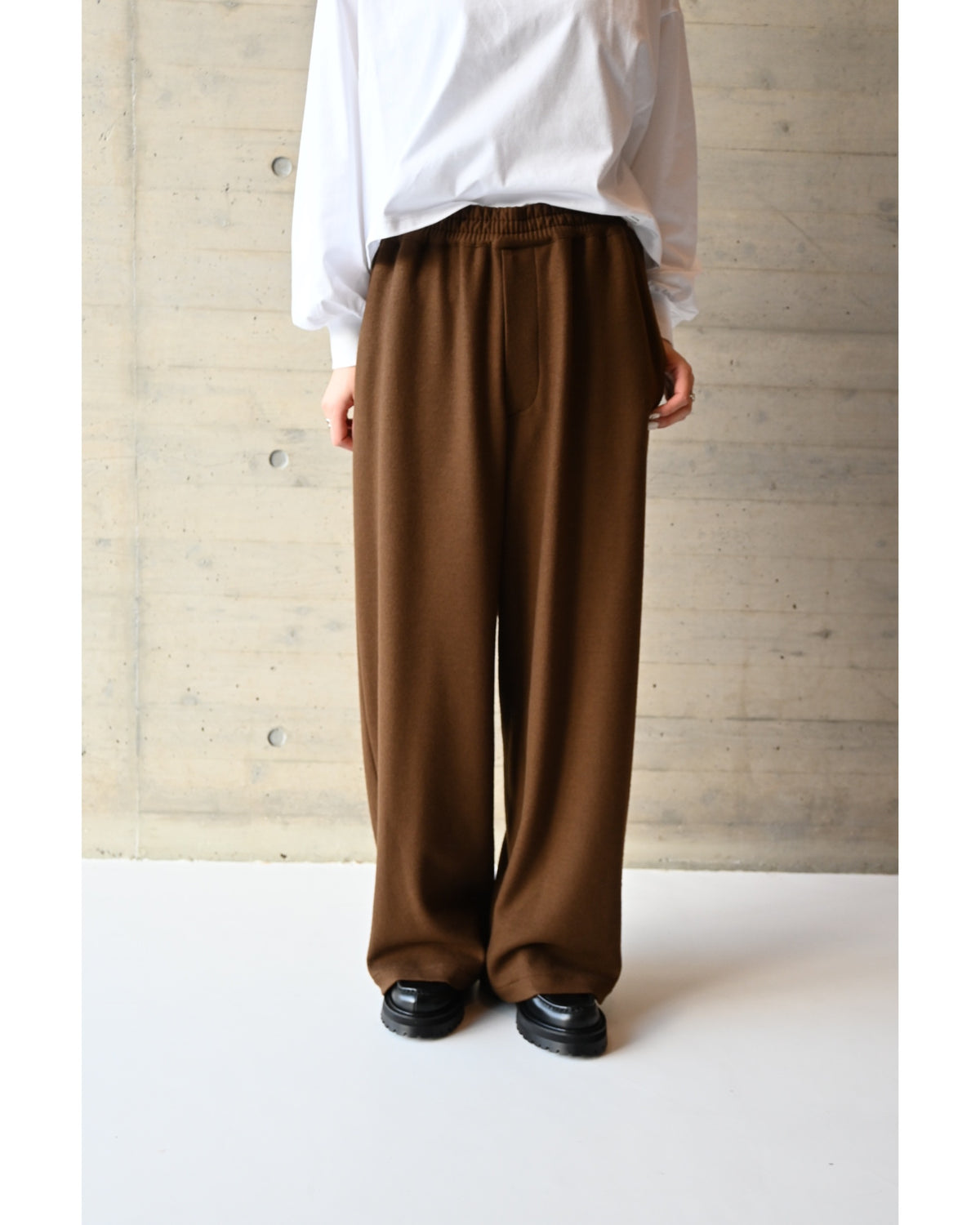 Wool Smooth Flannel Easy Wide Pants