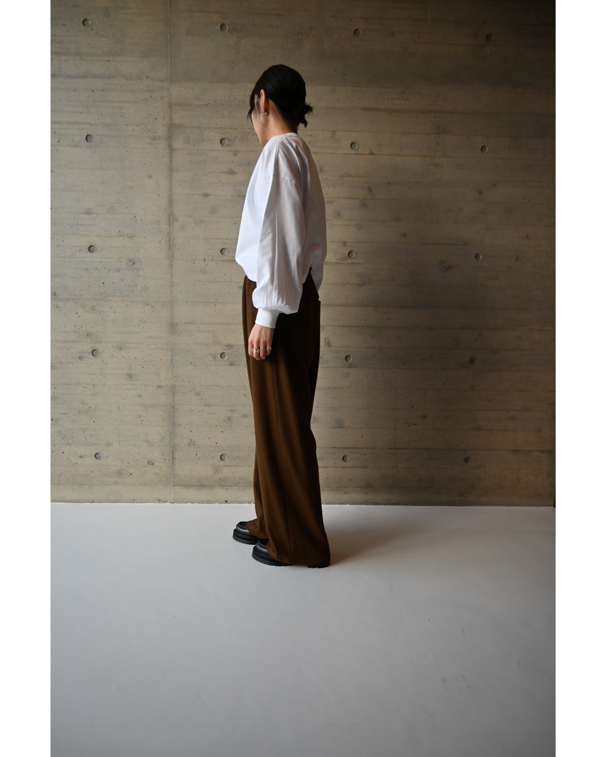 Wool Smooth Flannel Easy Wide Pants