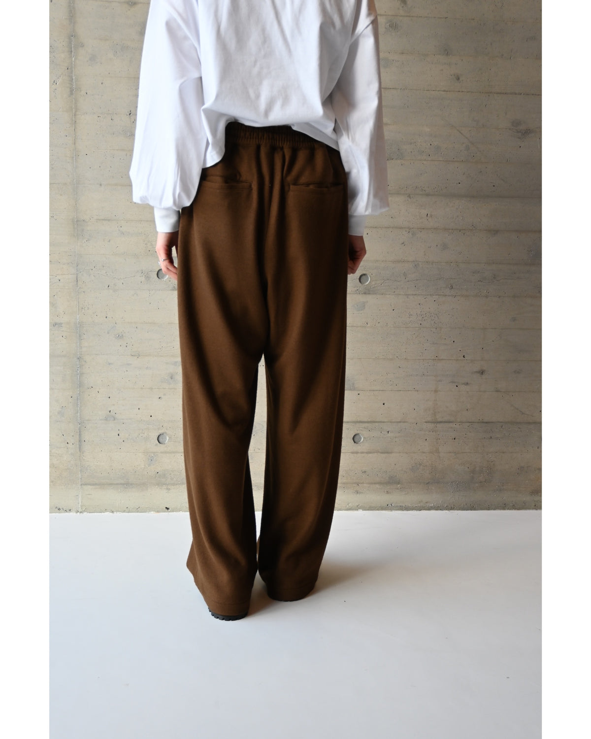 Wool Smooth Flannel Easy Wide Pants