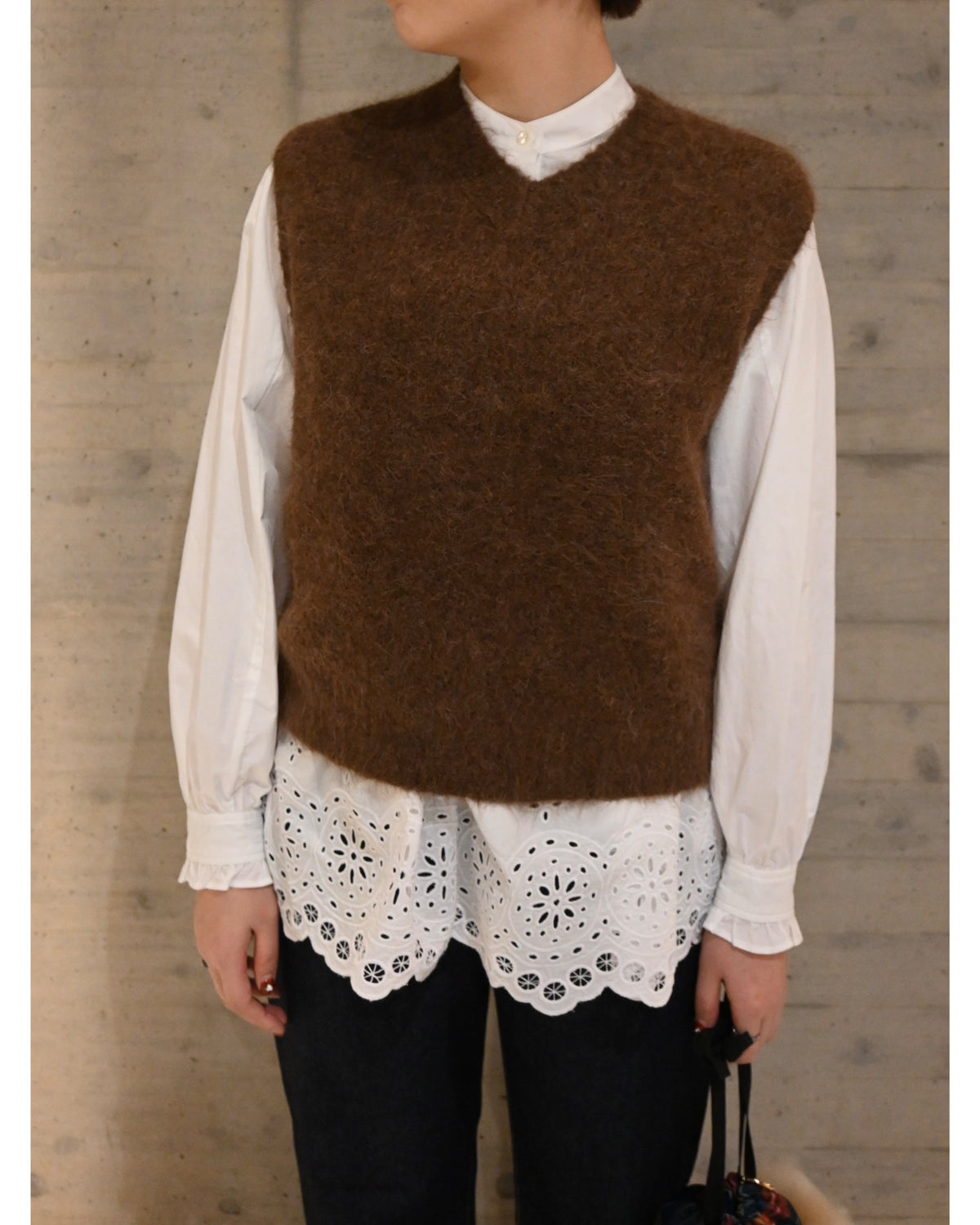 ALPACA SHAGGY KNIT VEST