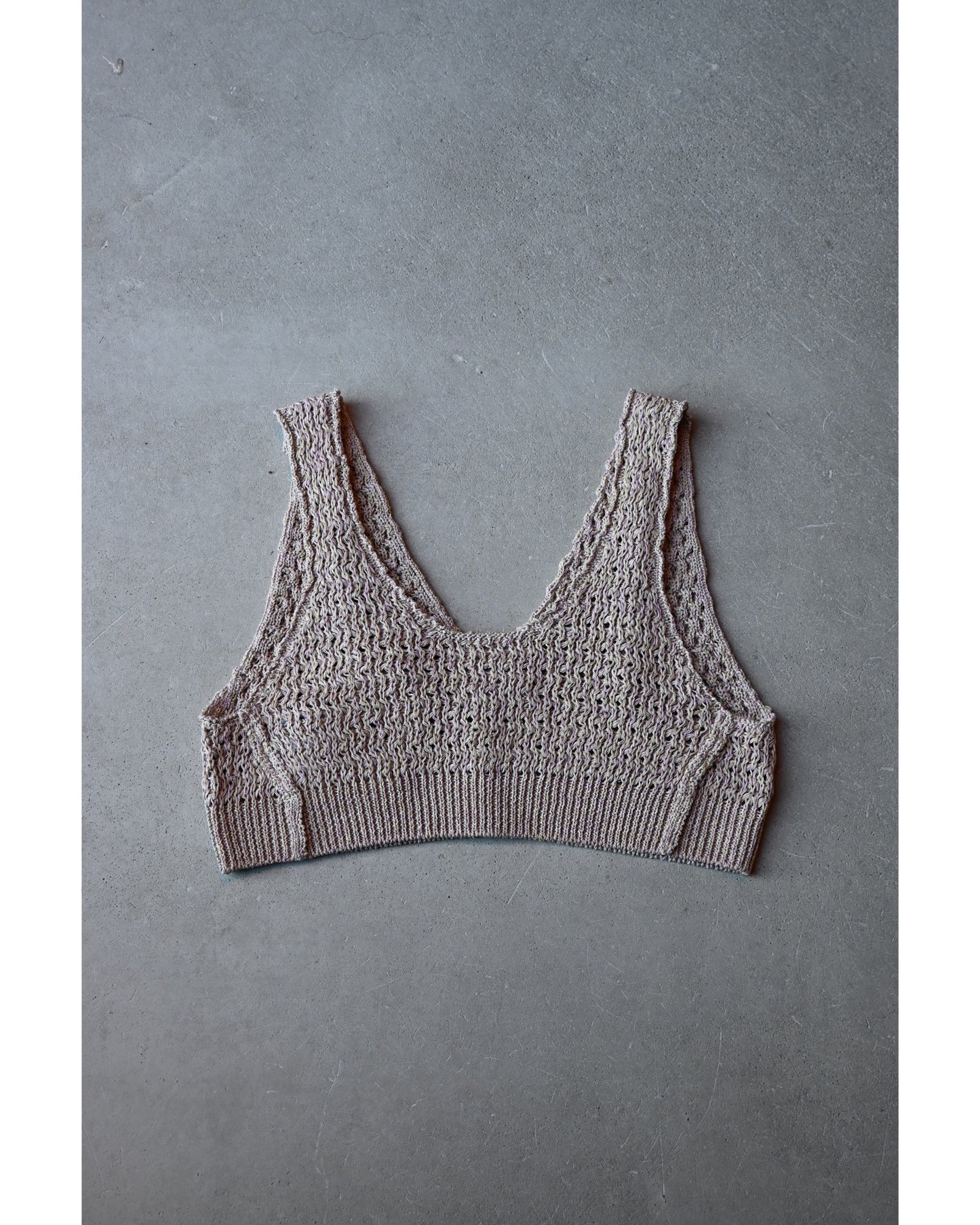 double honeycomb mesh-knit cropped vest