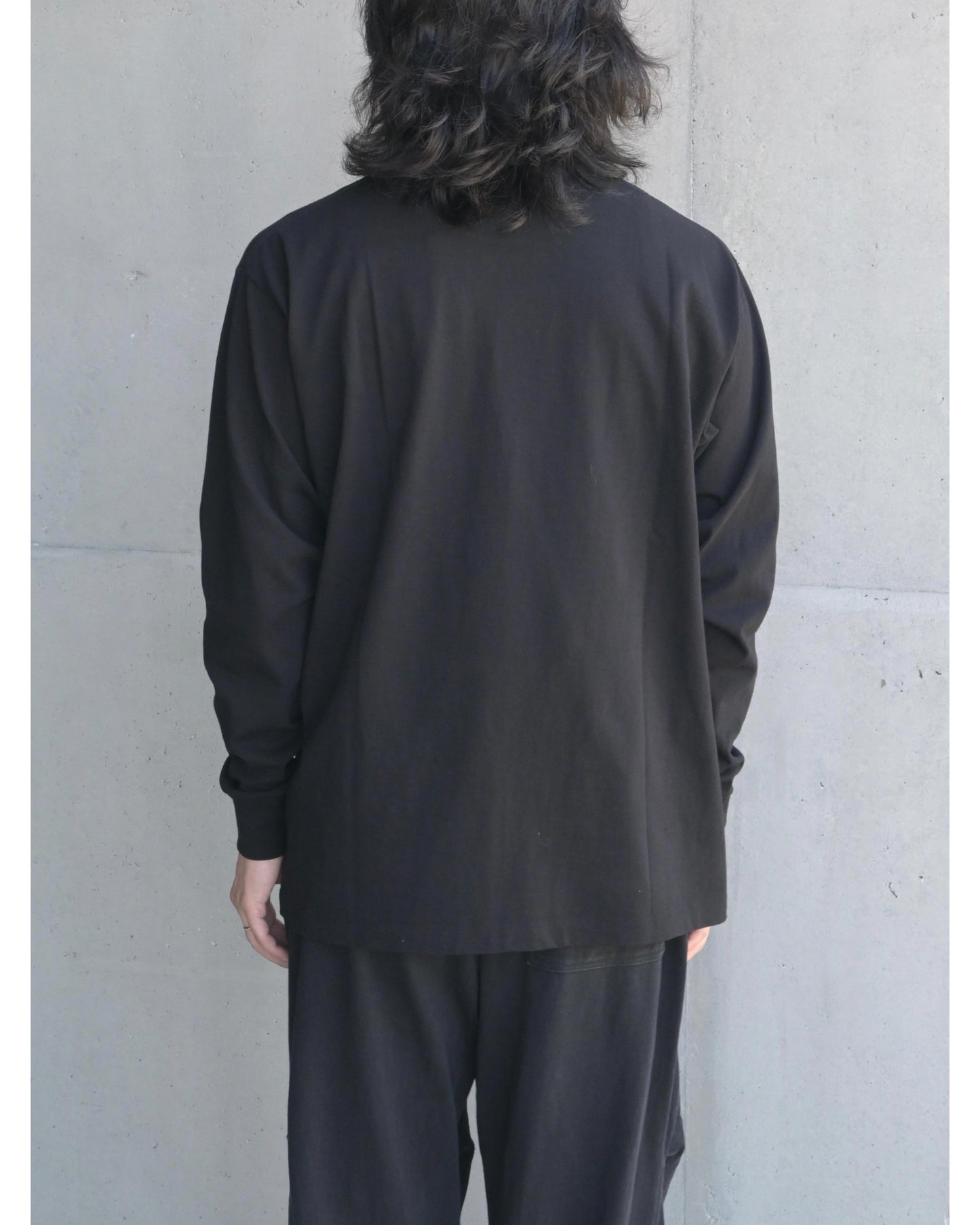 コットンジャージ 長袖Tシャツ BLACK