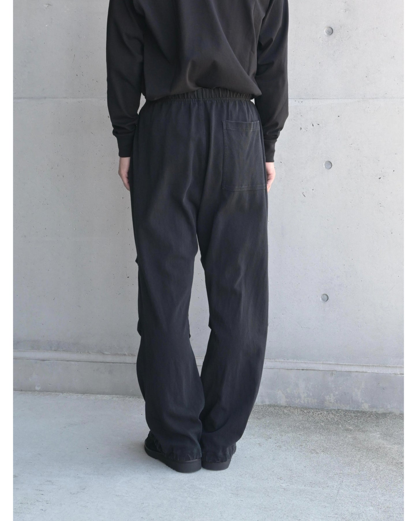 コットンジャージ ニータックパンツ BLACK