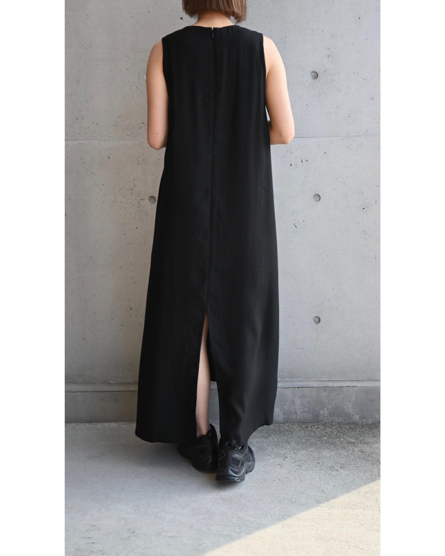 Viscose Cupro Back Satin Sleeveless Dress