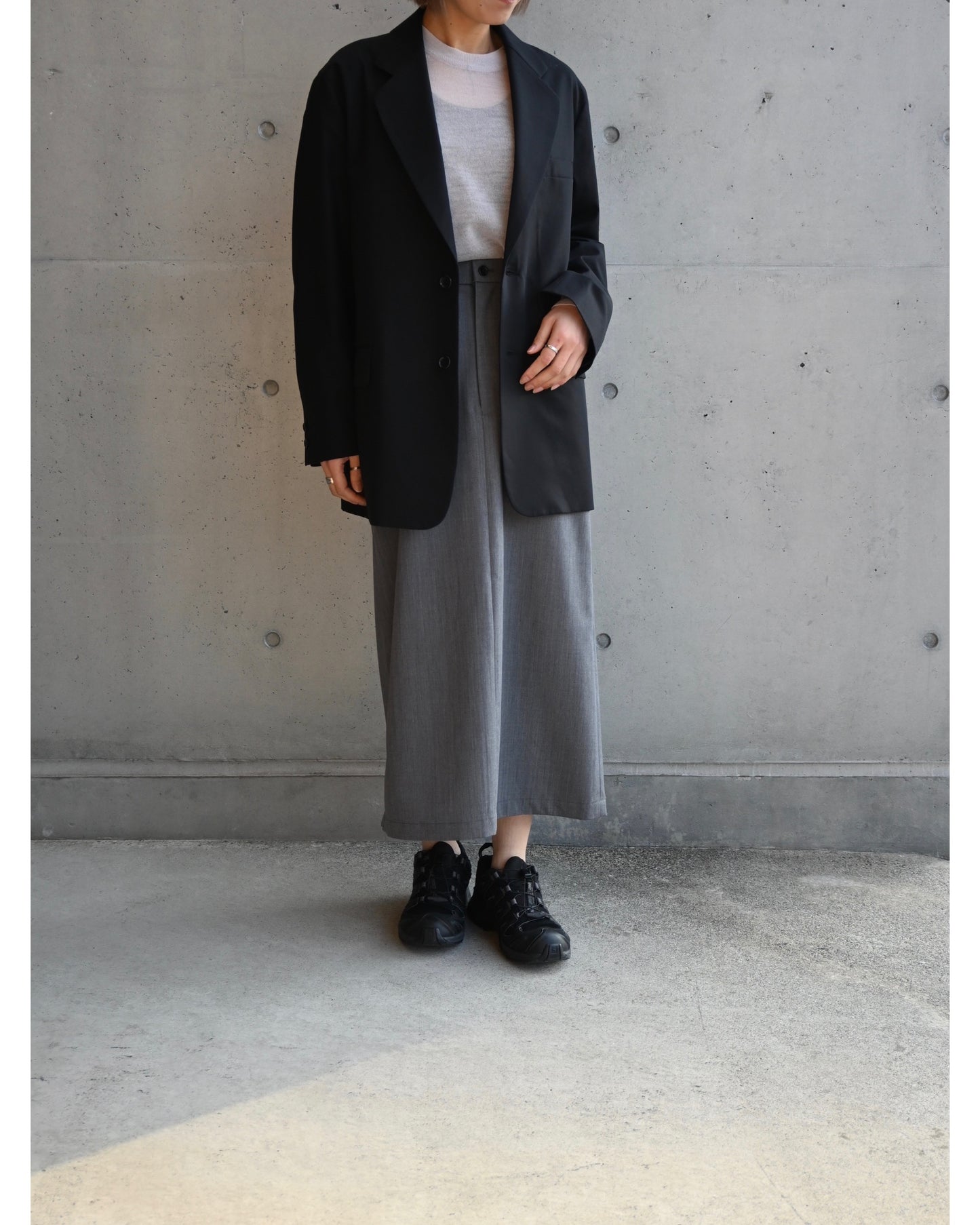Techno Wool Twill Boxy Skirt