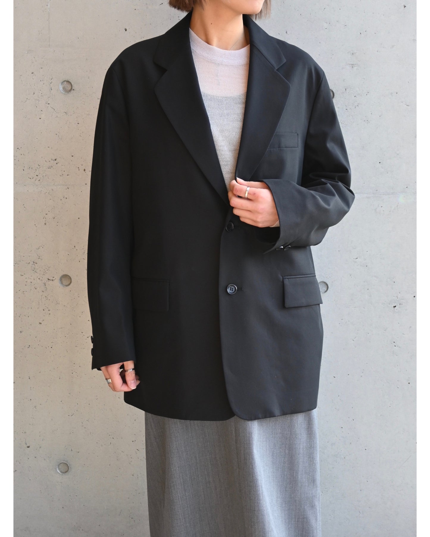 Coiled Wool Nylon Oversized Crew Neck Knit