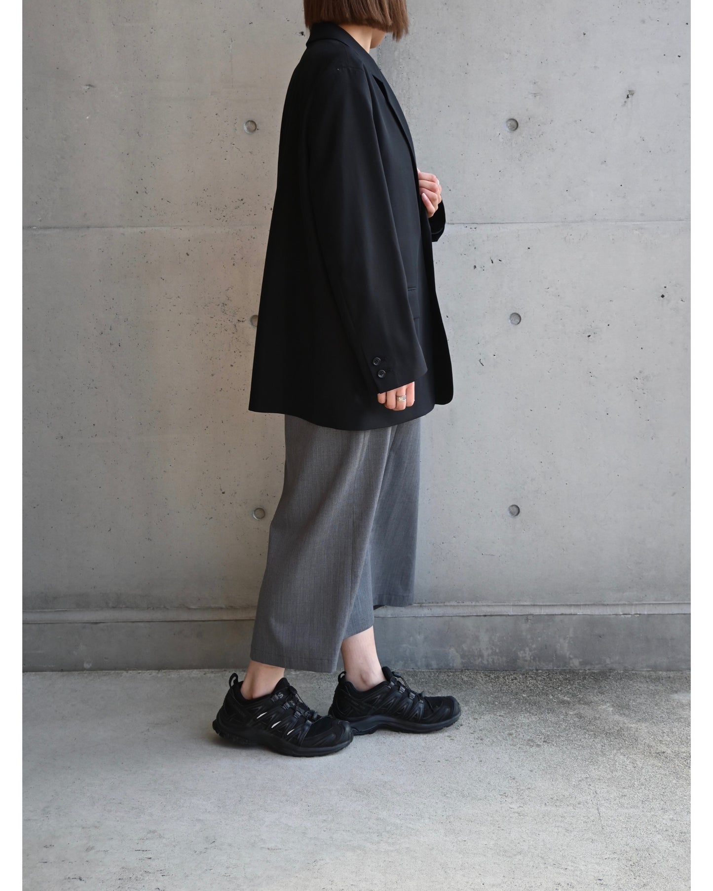 Wooly Cotton Twill Oversized Jacket