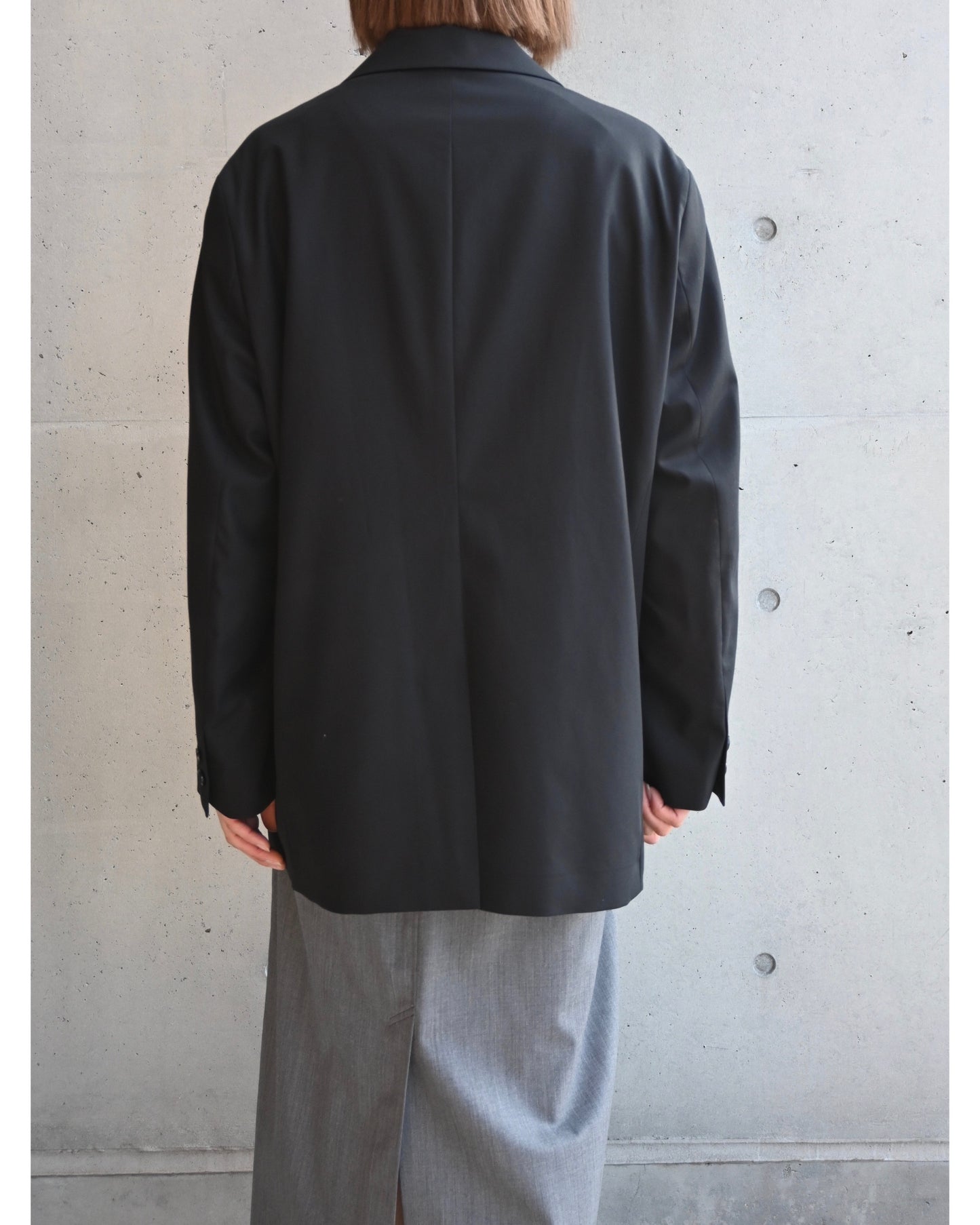 Wooly Cotton Twill Oversized Jacket