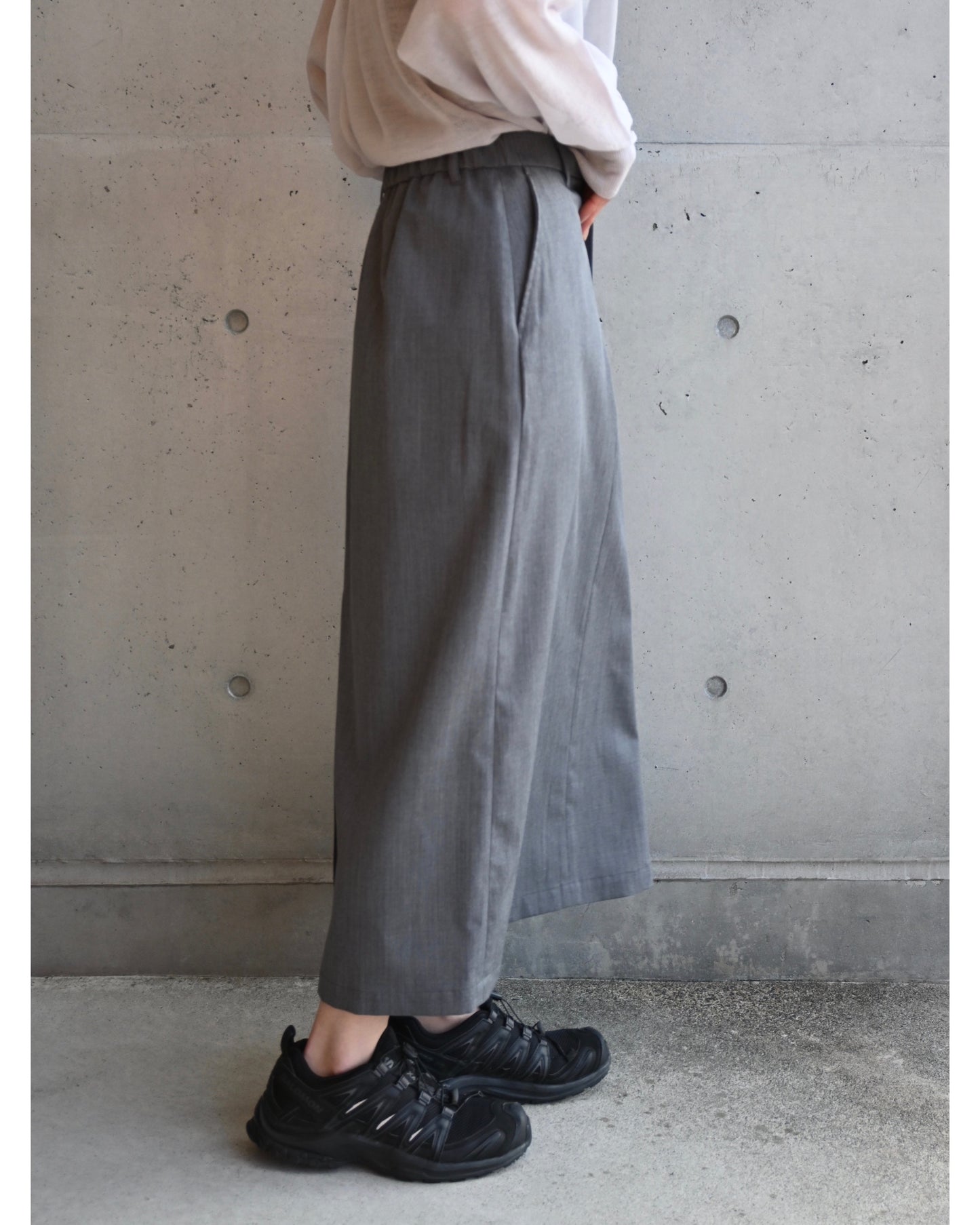 Techno Wool Twill Boxy Skirt