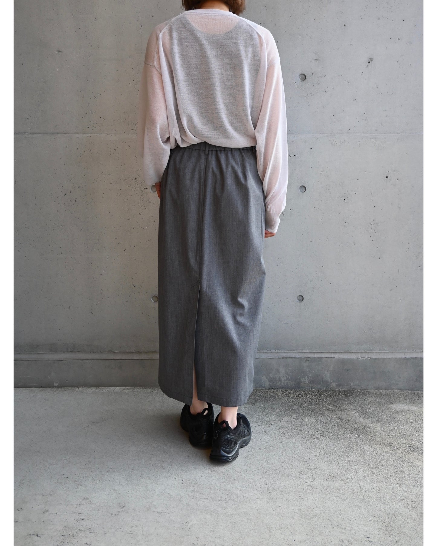 Techno Wool Twill Boxy Skirt
