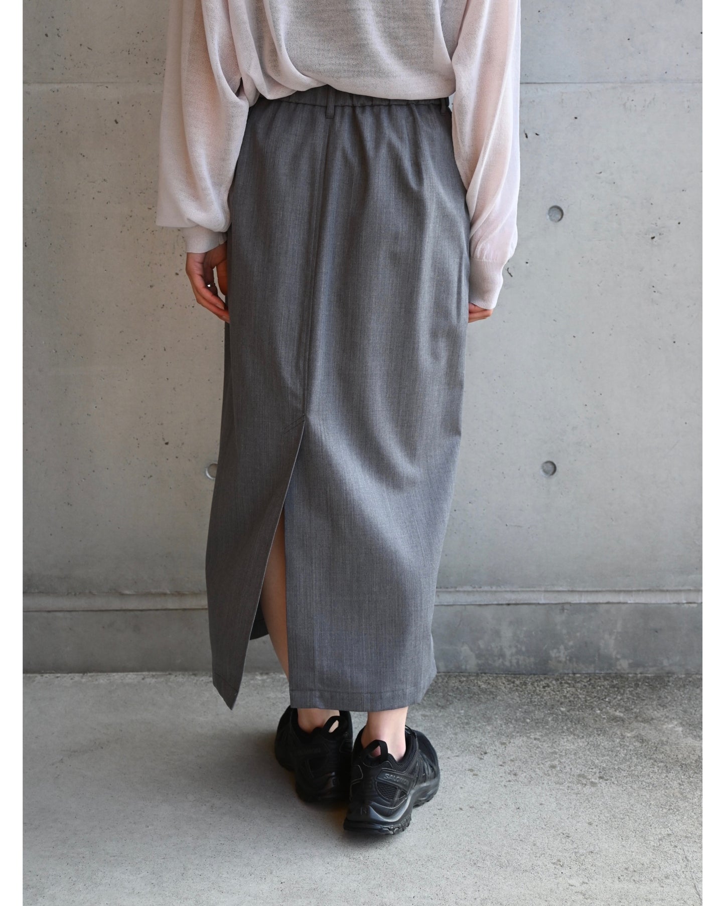 Techno Wool Twill Boxy Skirt
