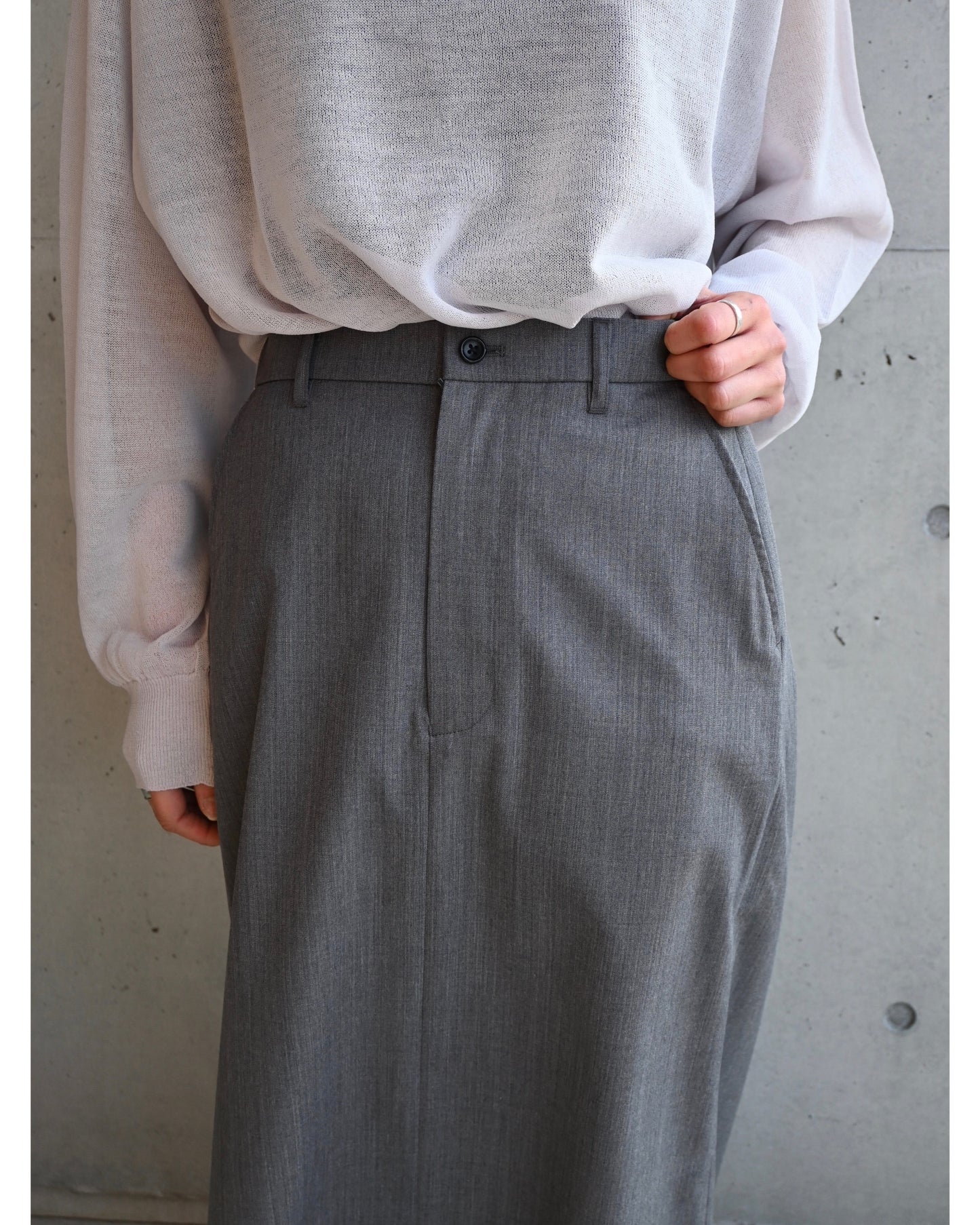 Techno Wool Twill Boxy Skirt