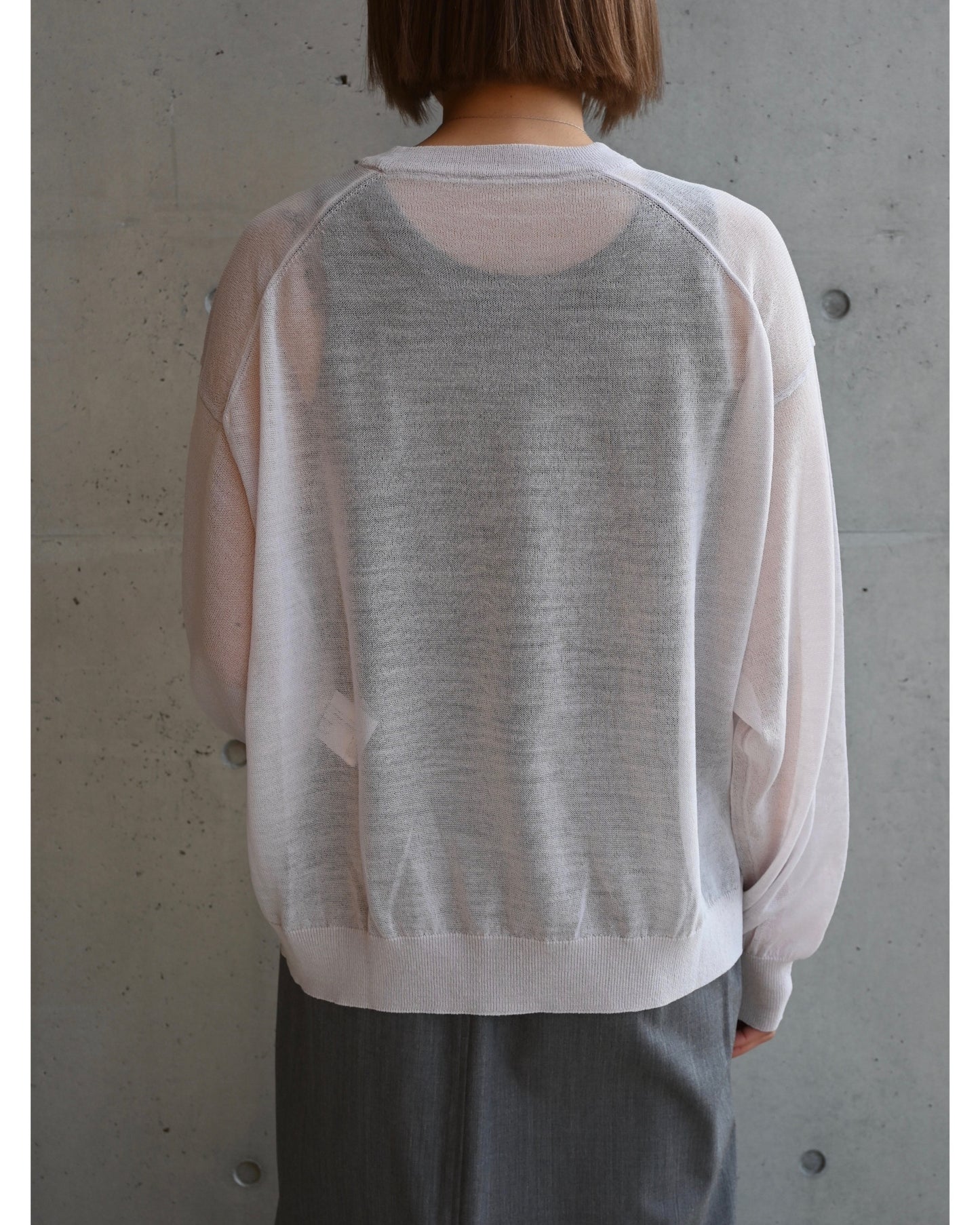 Coiled Wool Nylon Oversized Crew Neck Knit