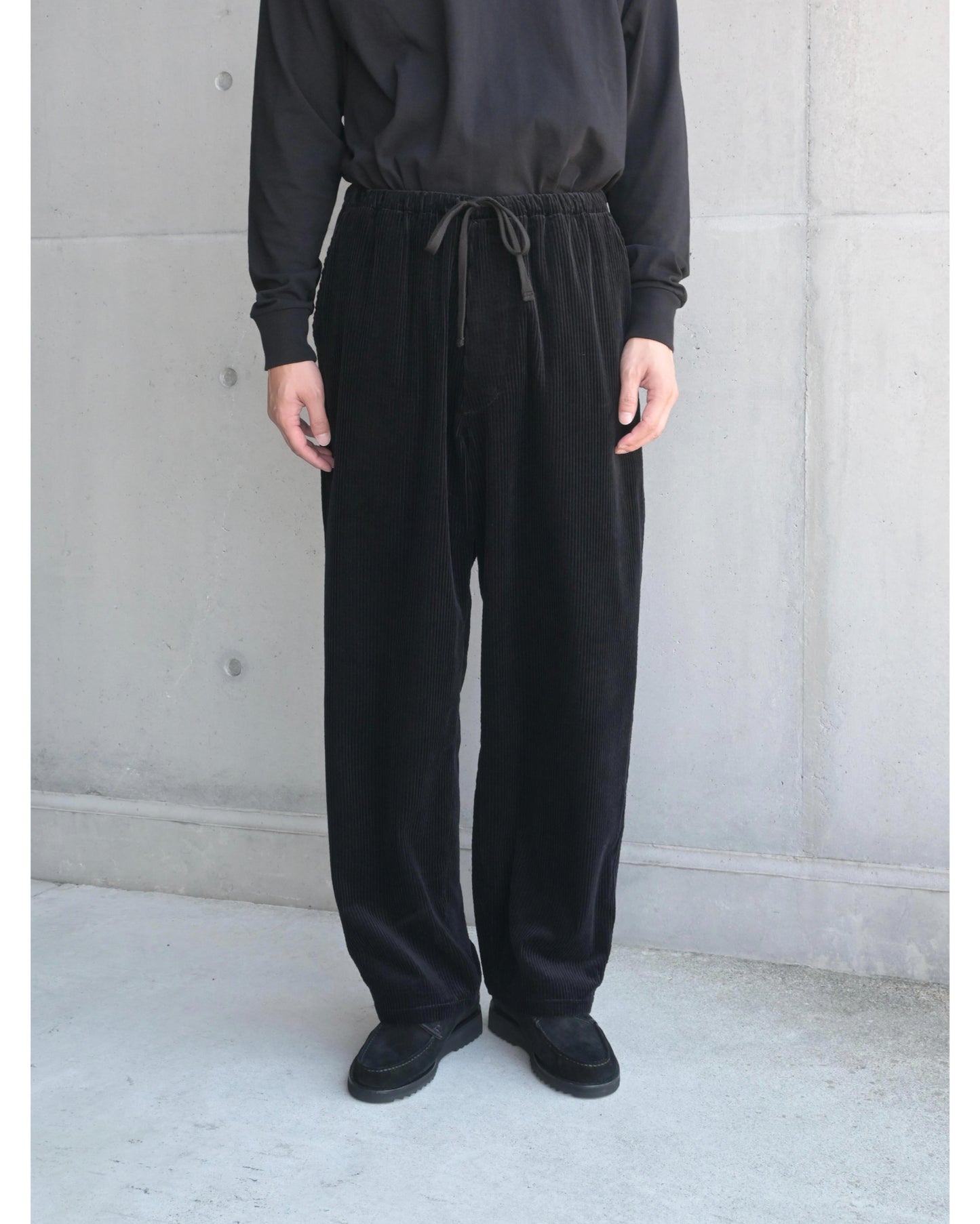 コーデュロイ ドローストリングパンツ BLACK