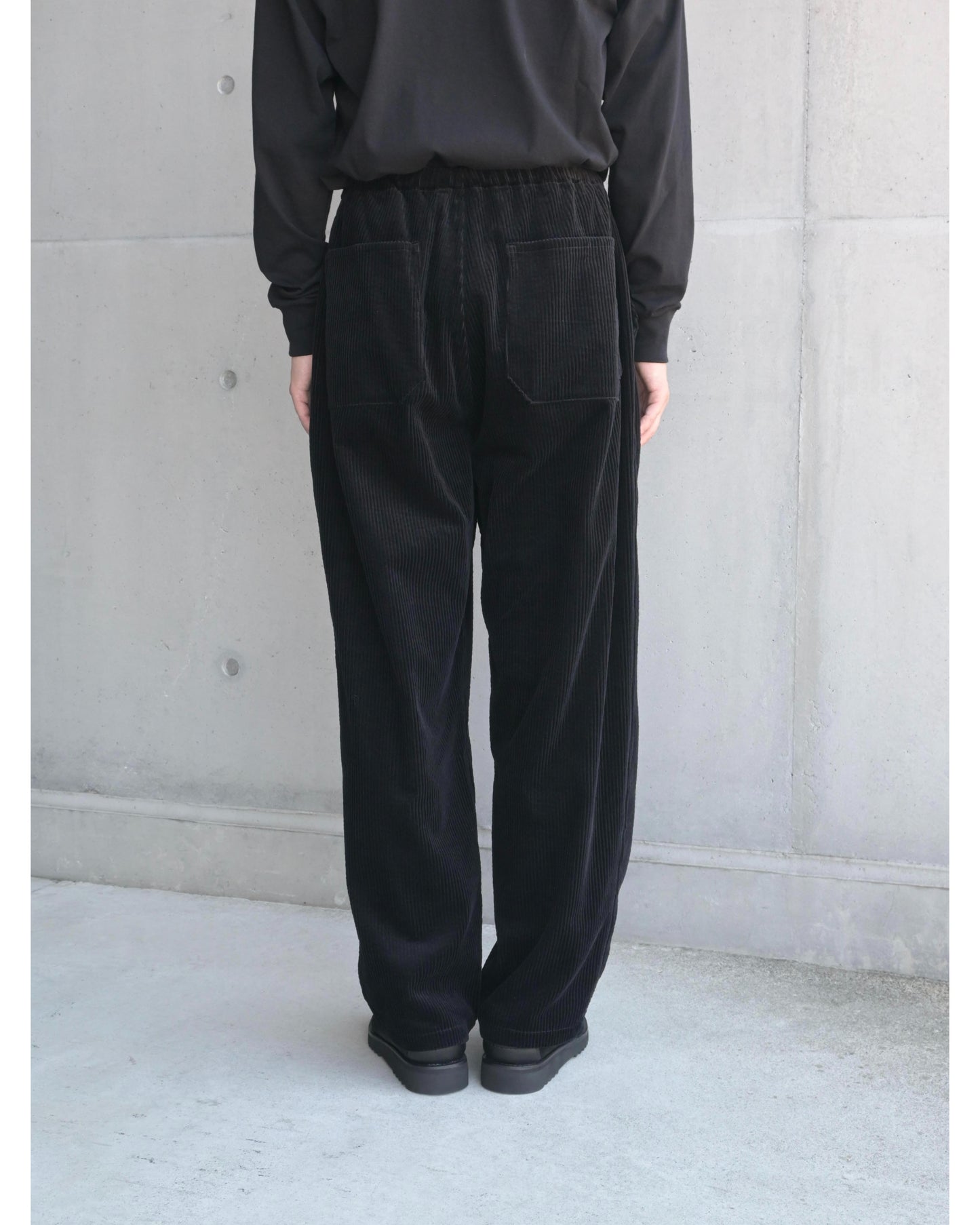 コーデュロイ ドローストリングパンツ BLACK