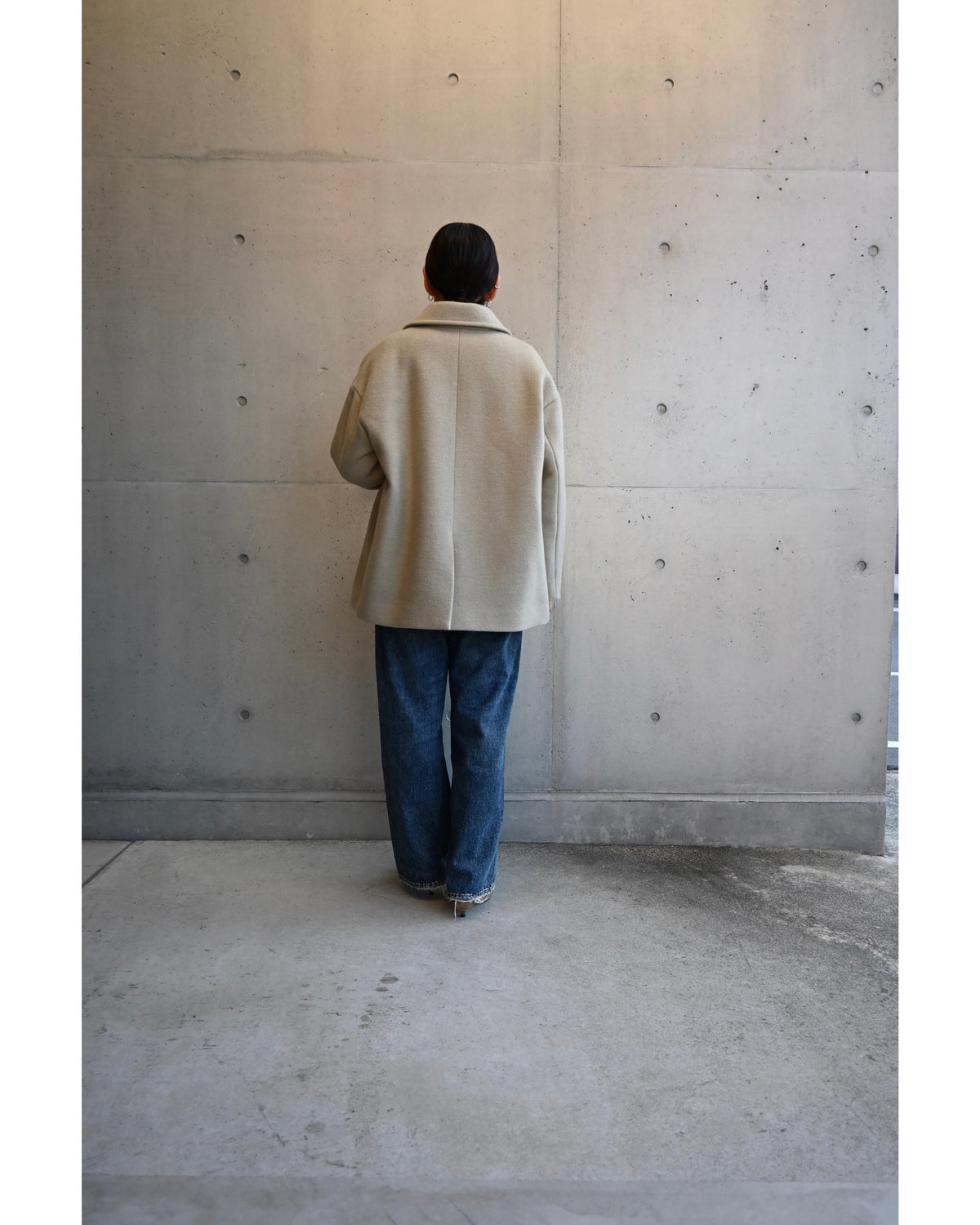 Light Melton Shawl Collar Coat