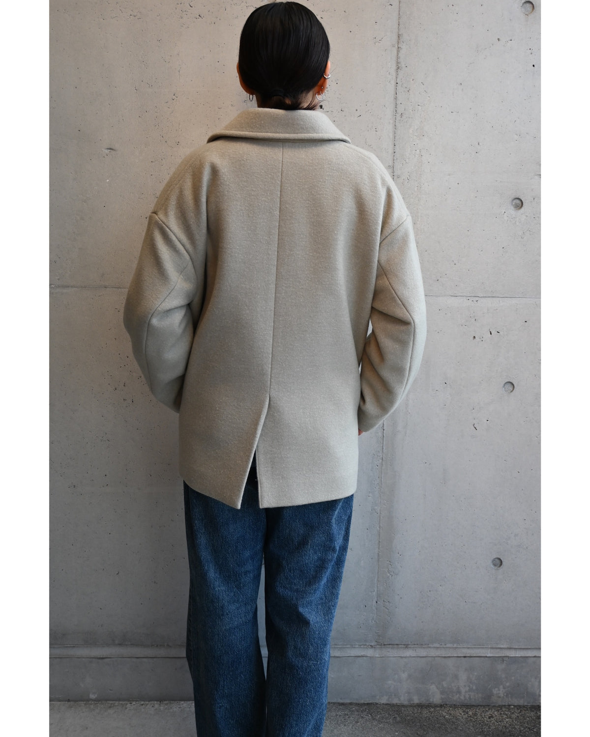 Light Melton Shawl Collar Coat
