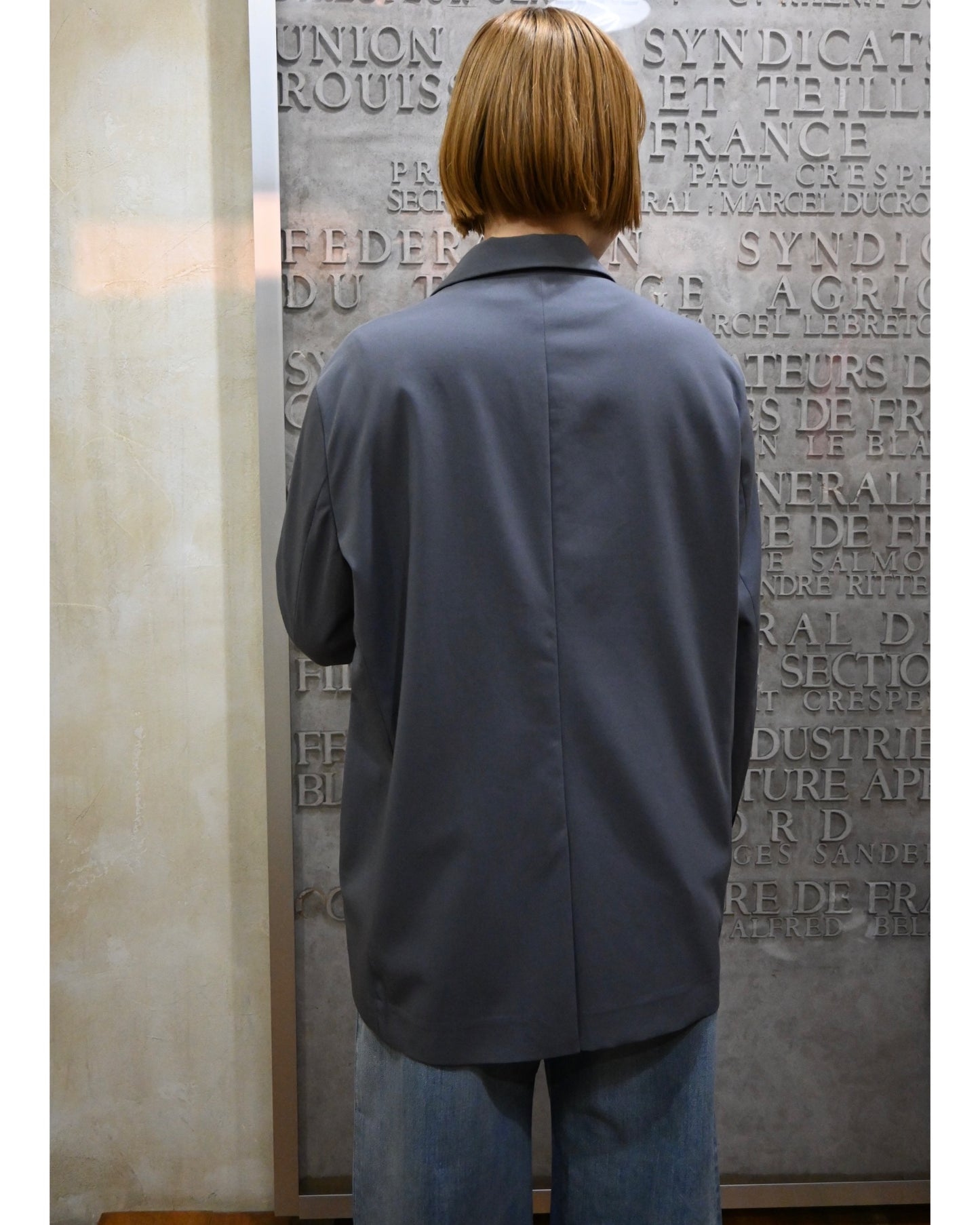 Wooly Cotton Twill Oversized Jacket