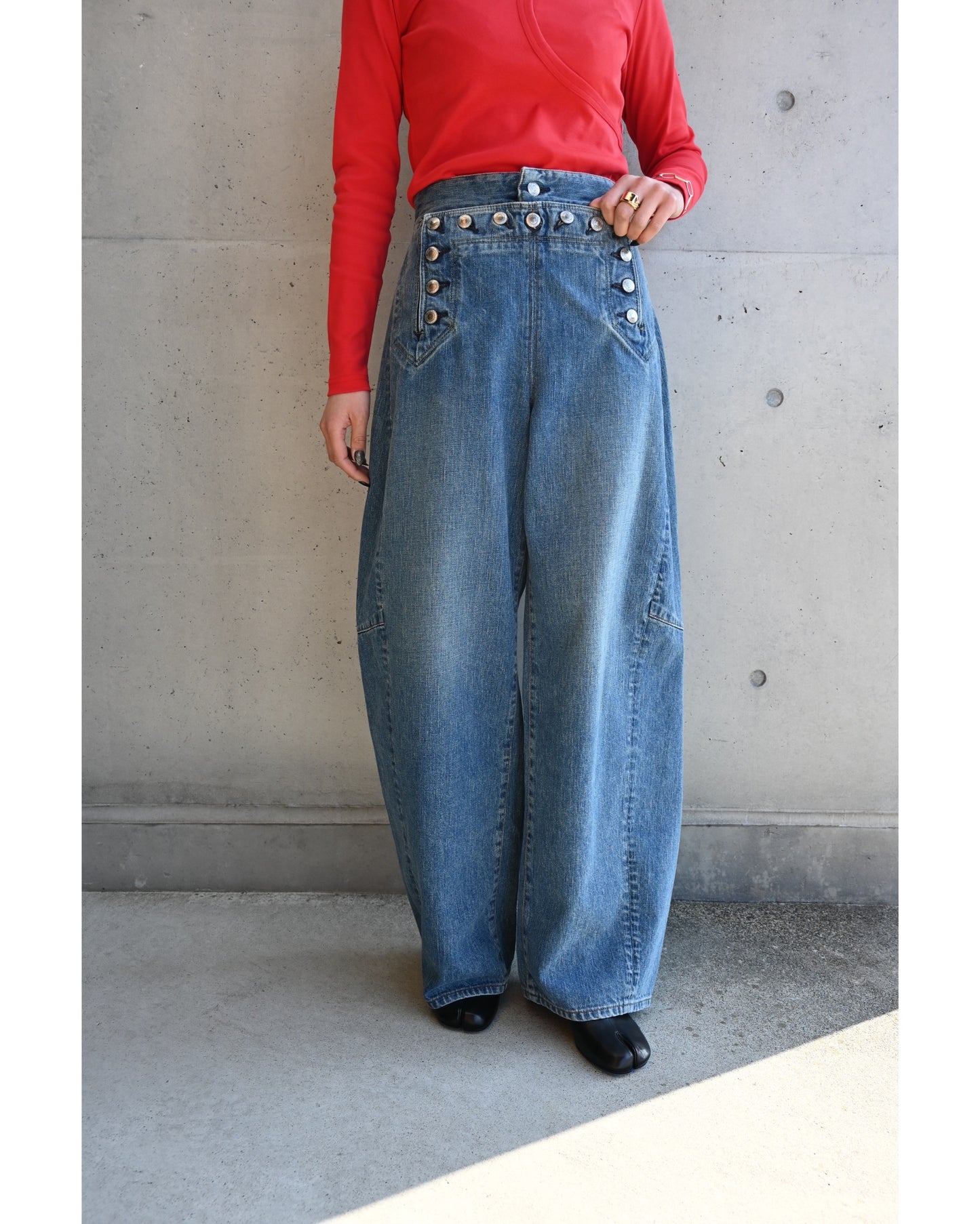 SAILOR BARREL-LEG DENIM PANTS 13386