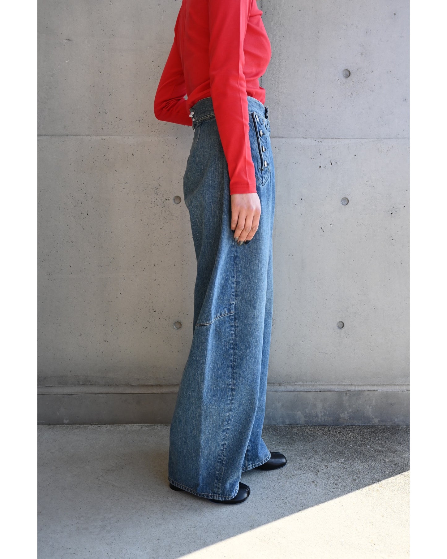 SAILOR BARREL-LEG DENIM PANTS 13386