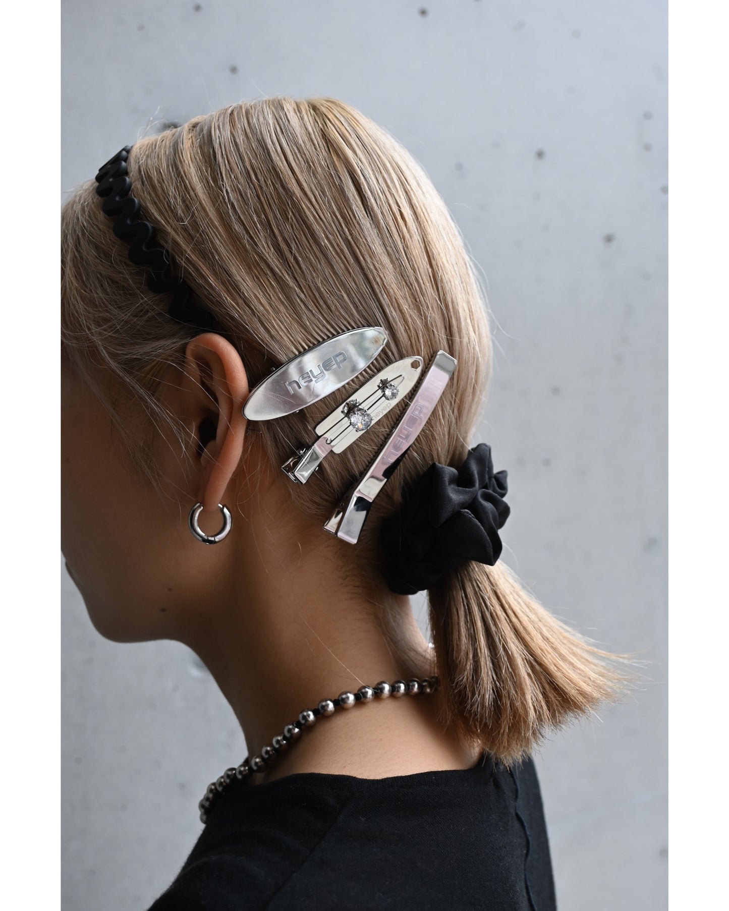 Rhinestone Flat Hair Clip 2 Piece Set