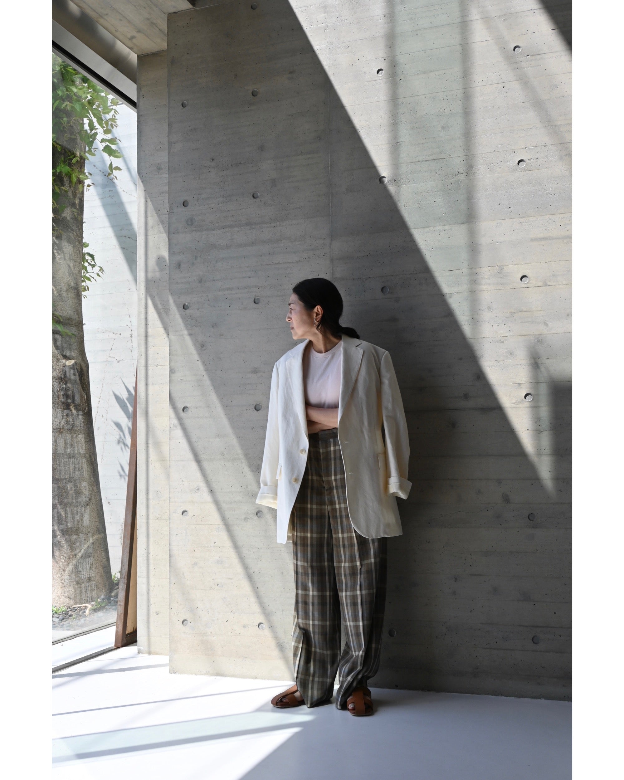 SUPER FINE TROPICAL WOOL CHECK TWO-TUCK SLACKS – TIME AFTER TIME
