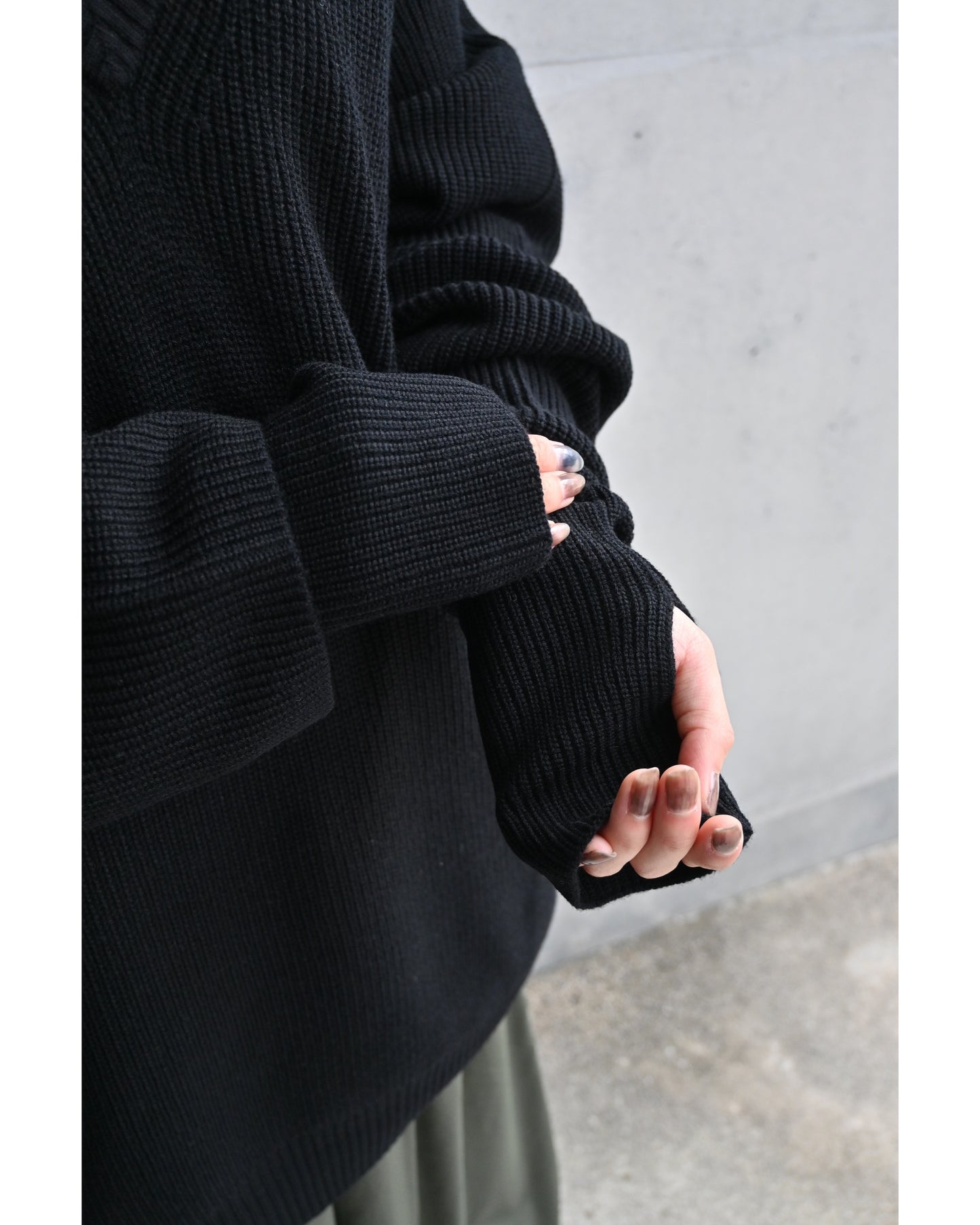 Mercerized Fine Wool Knit Layered Gloves