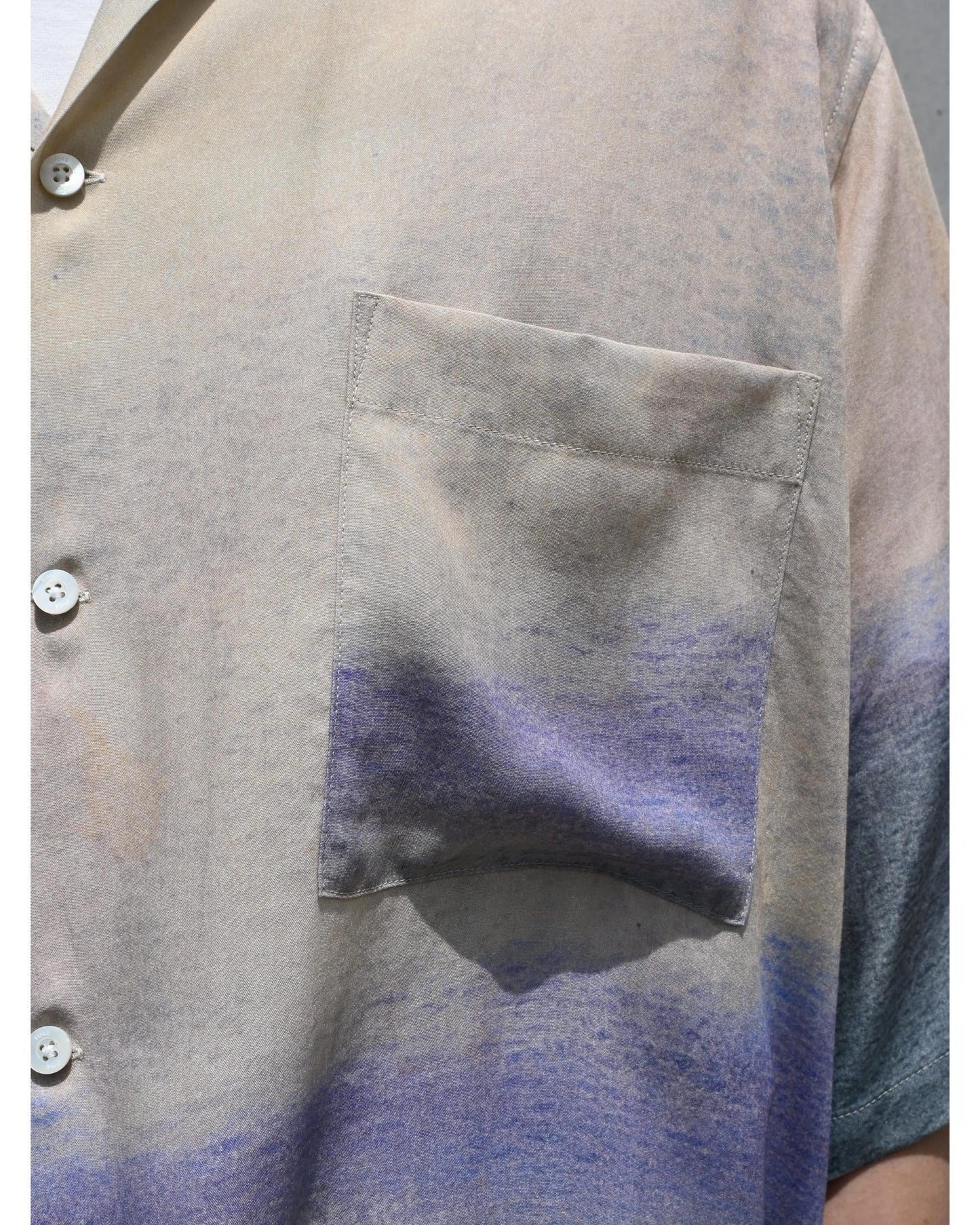 LANDSCAPE PRINTED OPEN COLLAR SHIRT