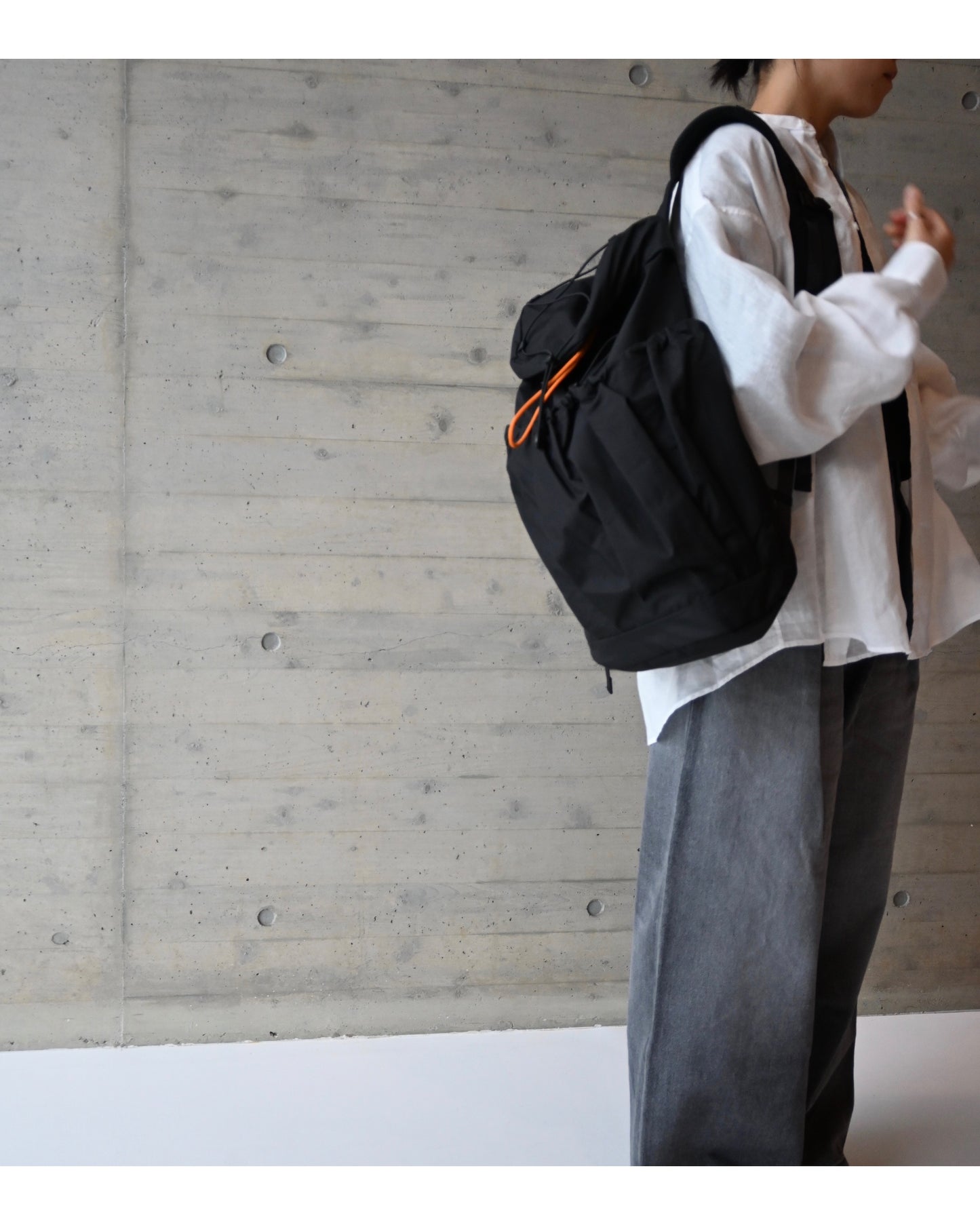 Linen L/S Oversized Band Collar Shirt
