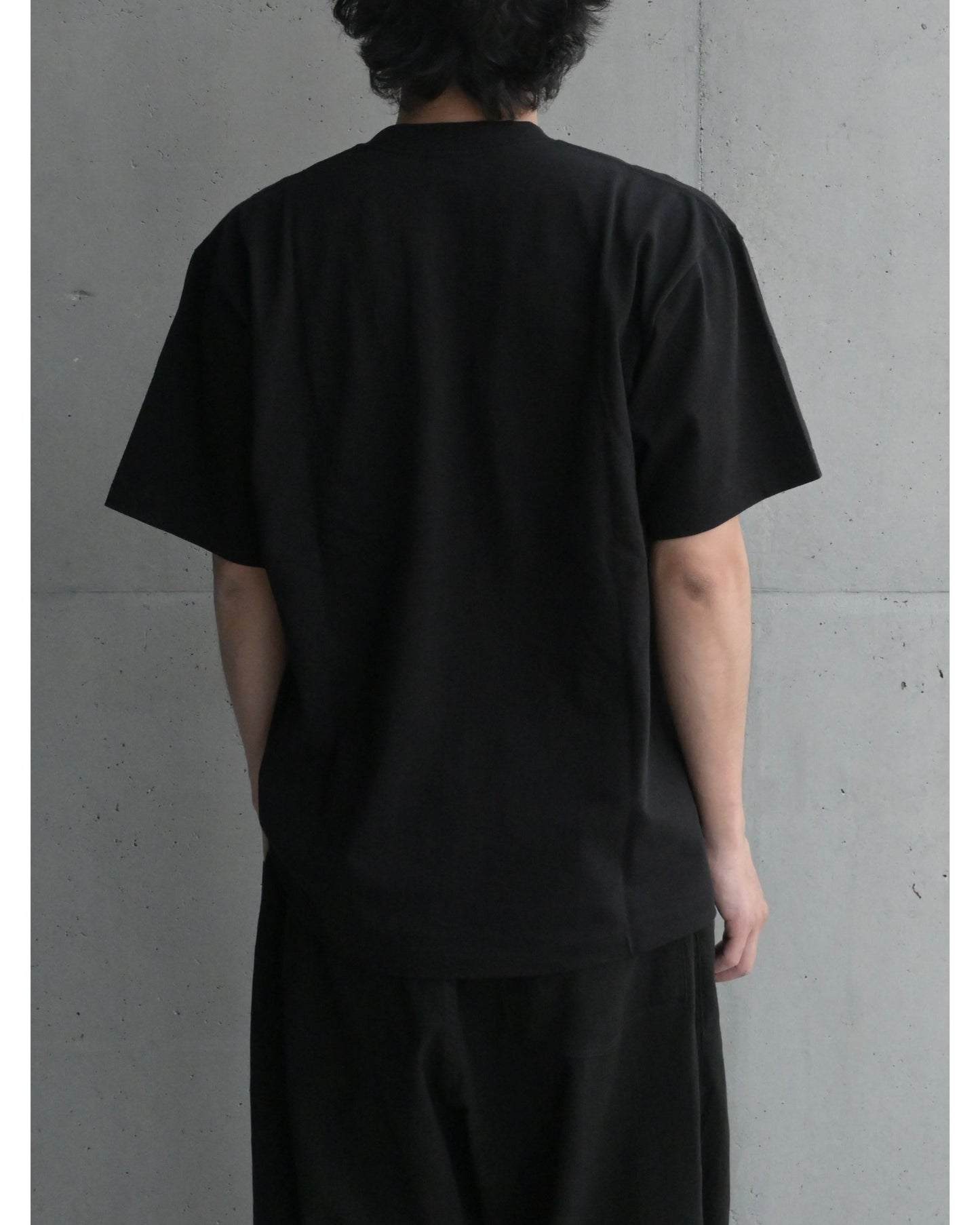 コットンジャージ 半袖Tシャツ FADE BLACK