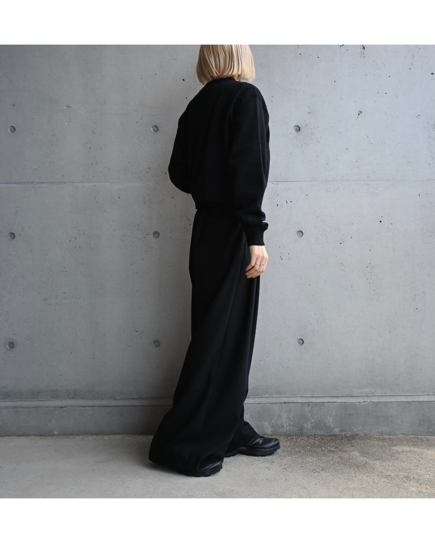Techno Wool Nylon Two Tuck Wide Pants