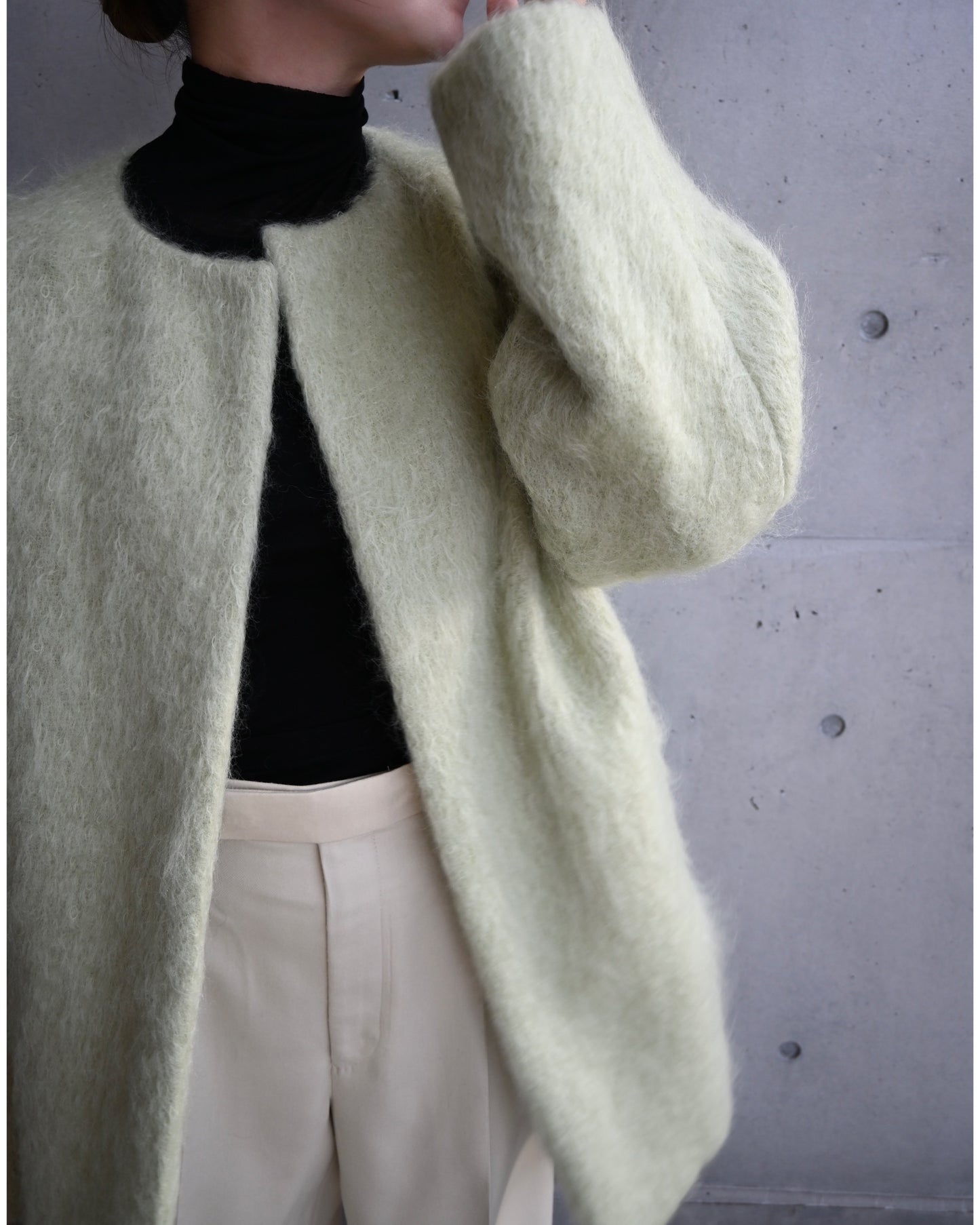 BRUSHED MOHAIR SHAGGY COAT