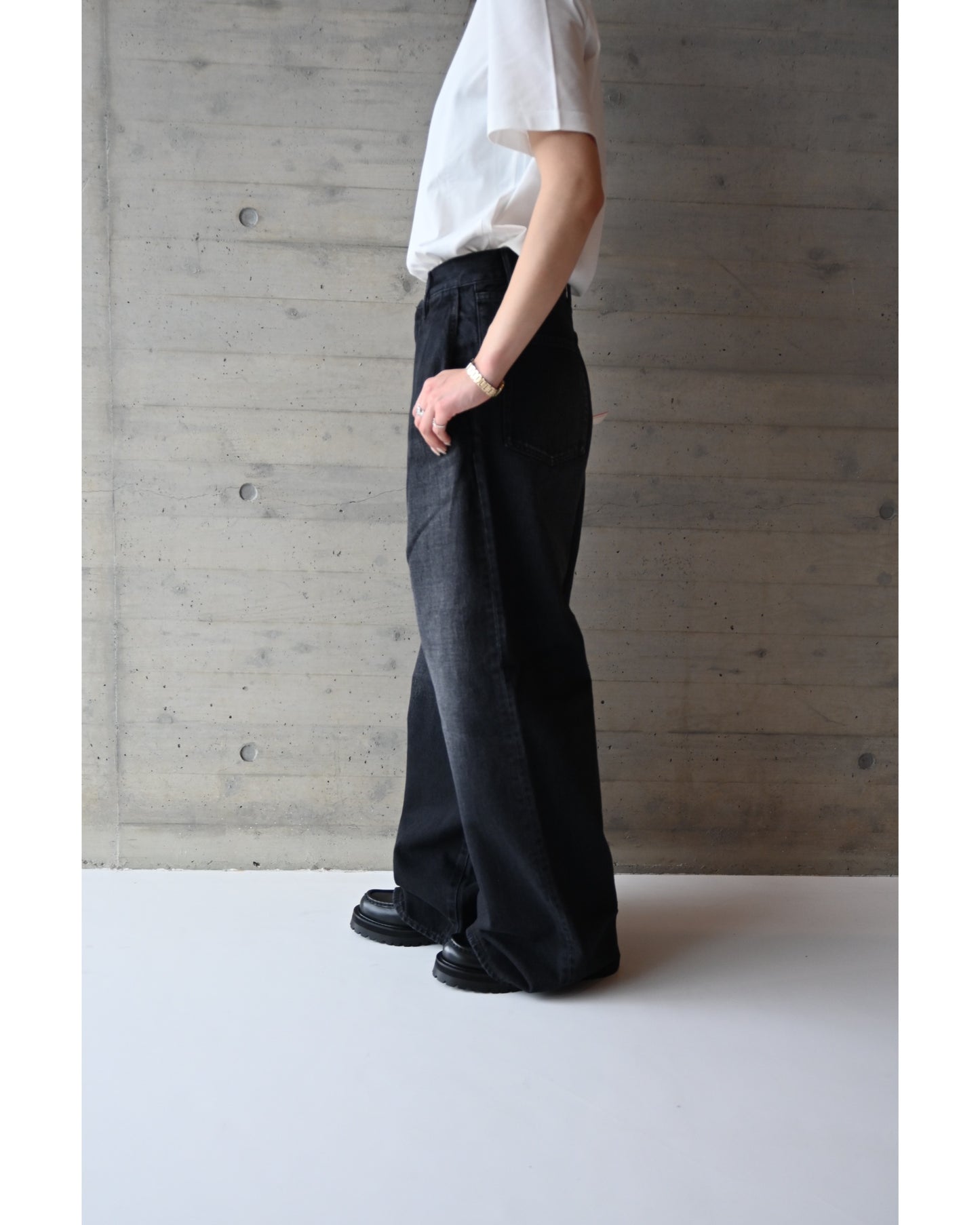 Selvage Denim Two Tuck Wide Pants