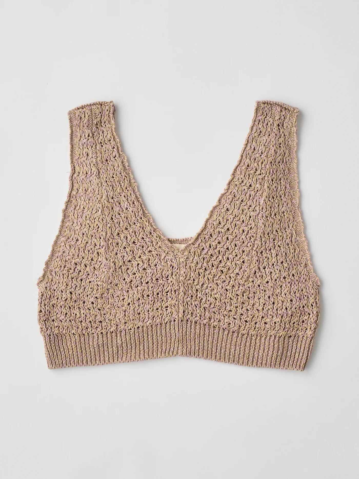 double honeycomb mesh-knit cropped vest