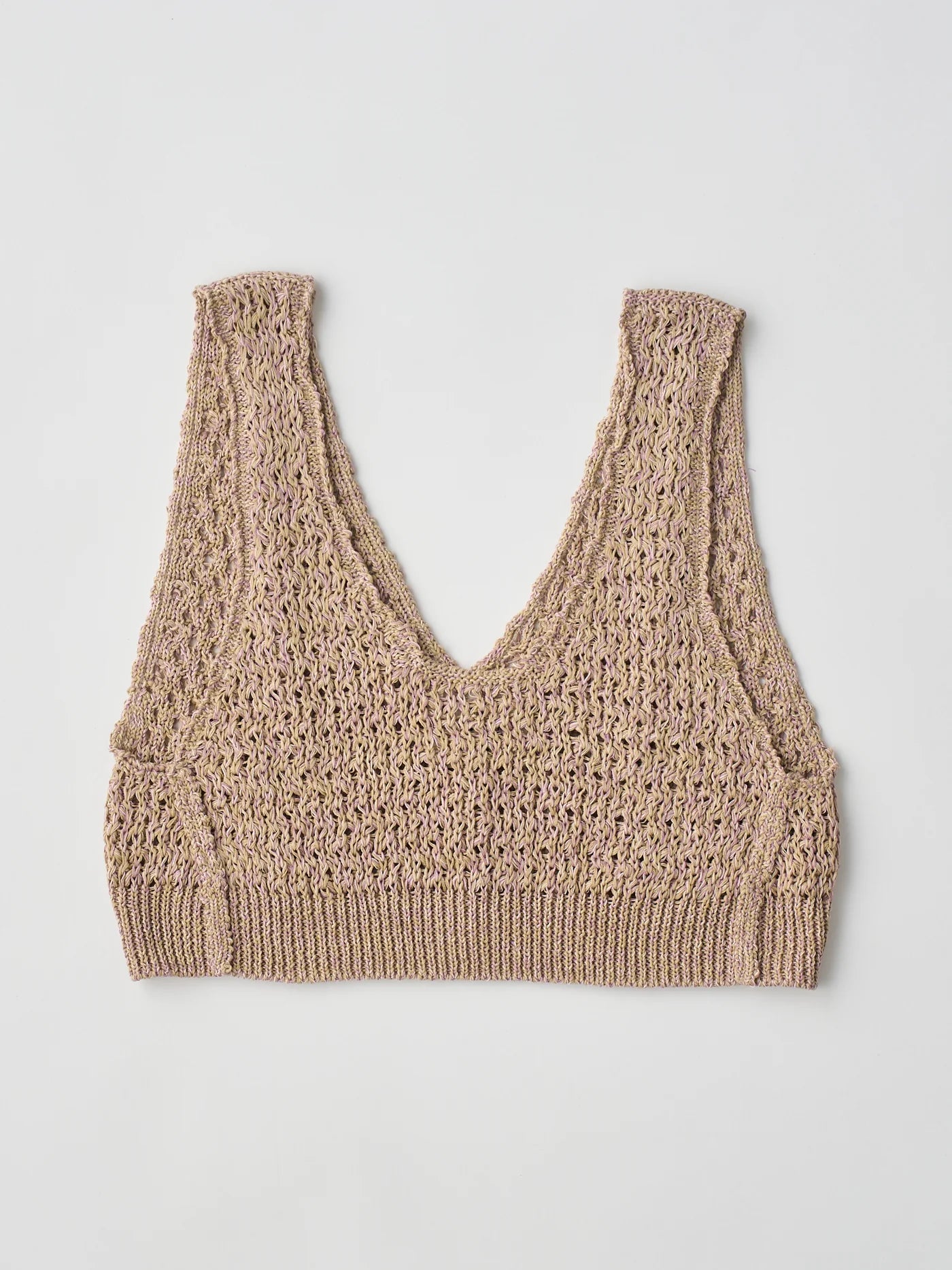 double honeycomb mesh-knit cropped vest