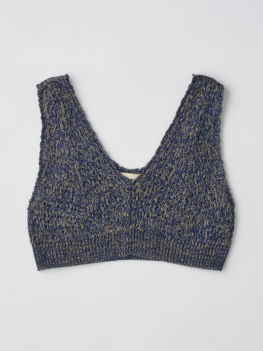 double honeycomb mesh-knit cropped vest
